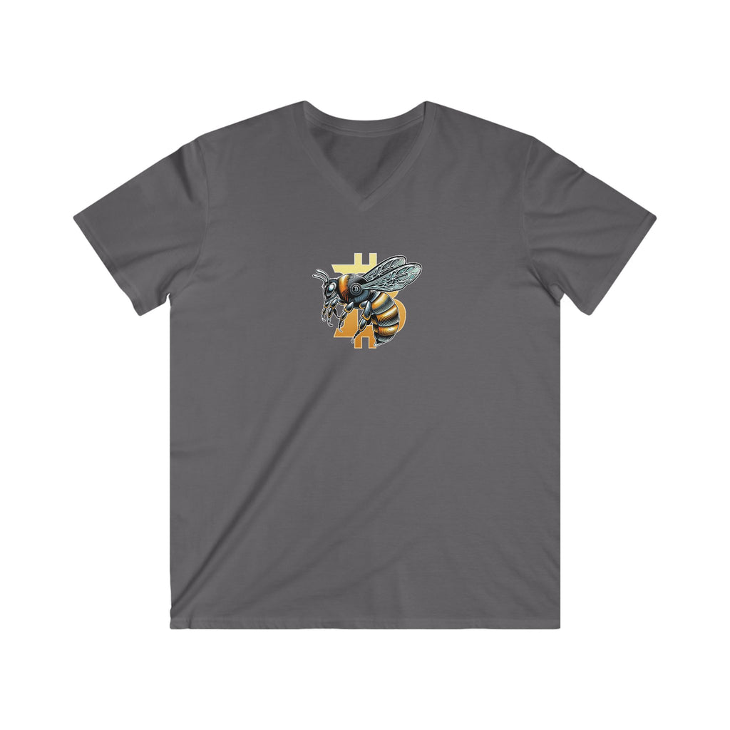 CypherHornet/Bitcoin V-Neck Tee - Honeycomb Rustic Bee Shirt | Crypto Gift