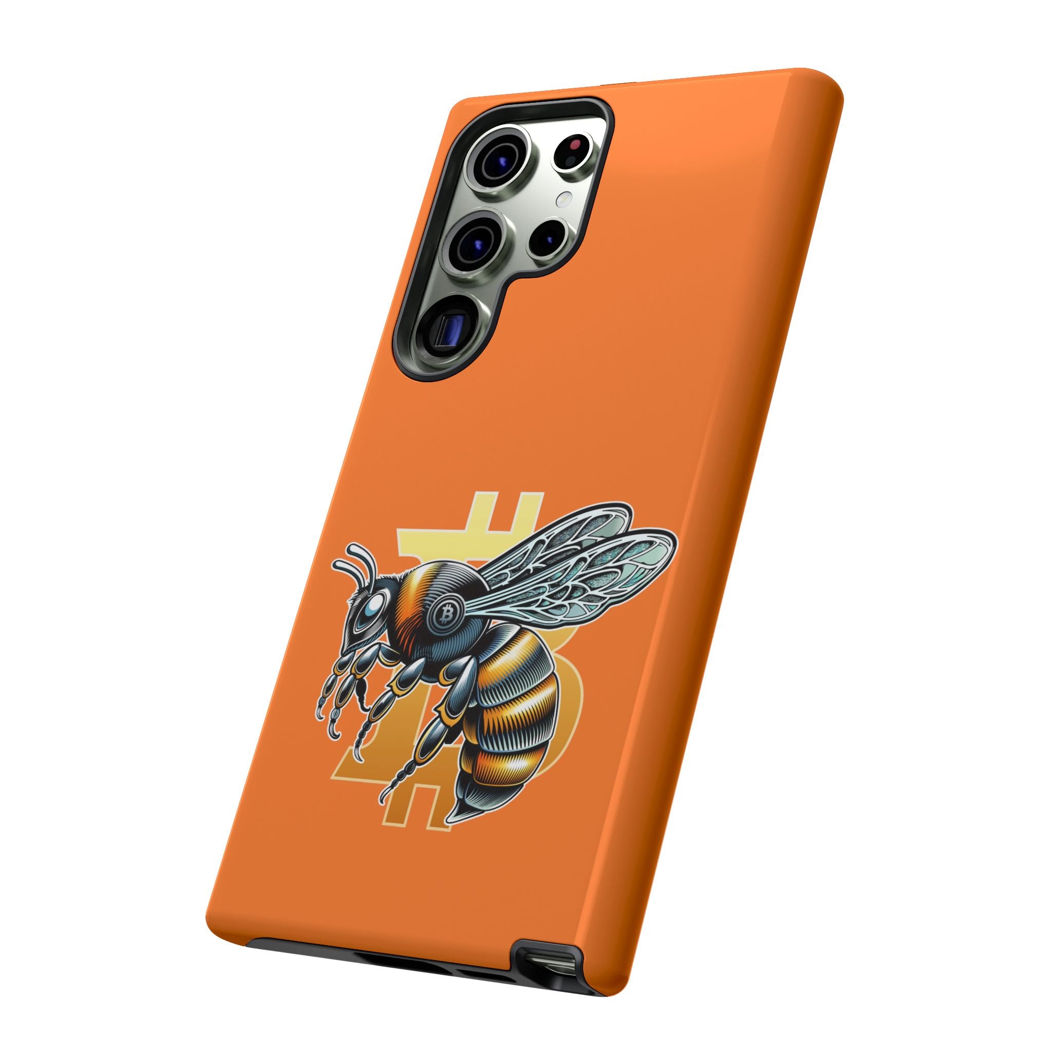 "CypherHornet-Bitcoin" Designer Phone Case - Bright Orange Protective Smartphone Cover | Crypto Gift
