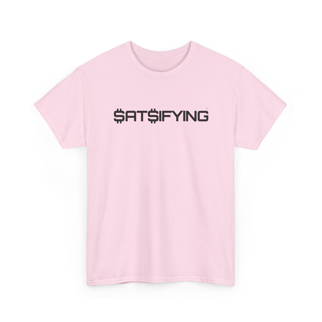SATSIFYING Minimalist Black Font Graphic Tee - Futuristic Tech Typography T-Shirt | Crypto Gift 92