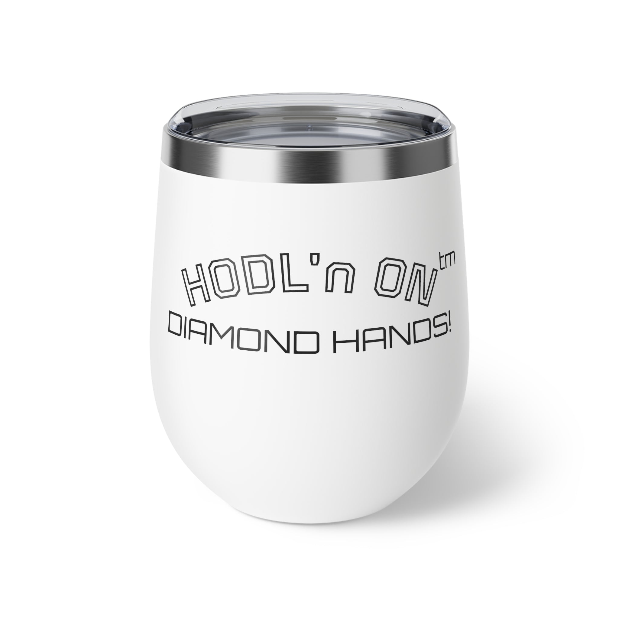"HODL'n ON DIAMOND HANDS"  BITCOIN 12oz Insulated Copper Tumbler | Crypto Gift 227