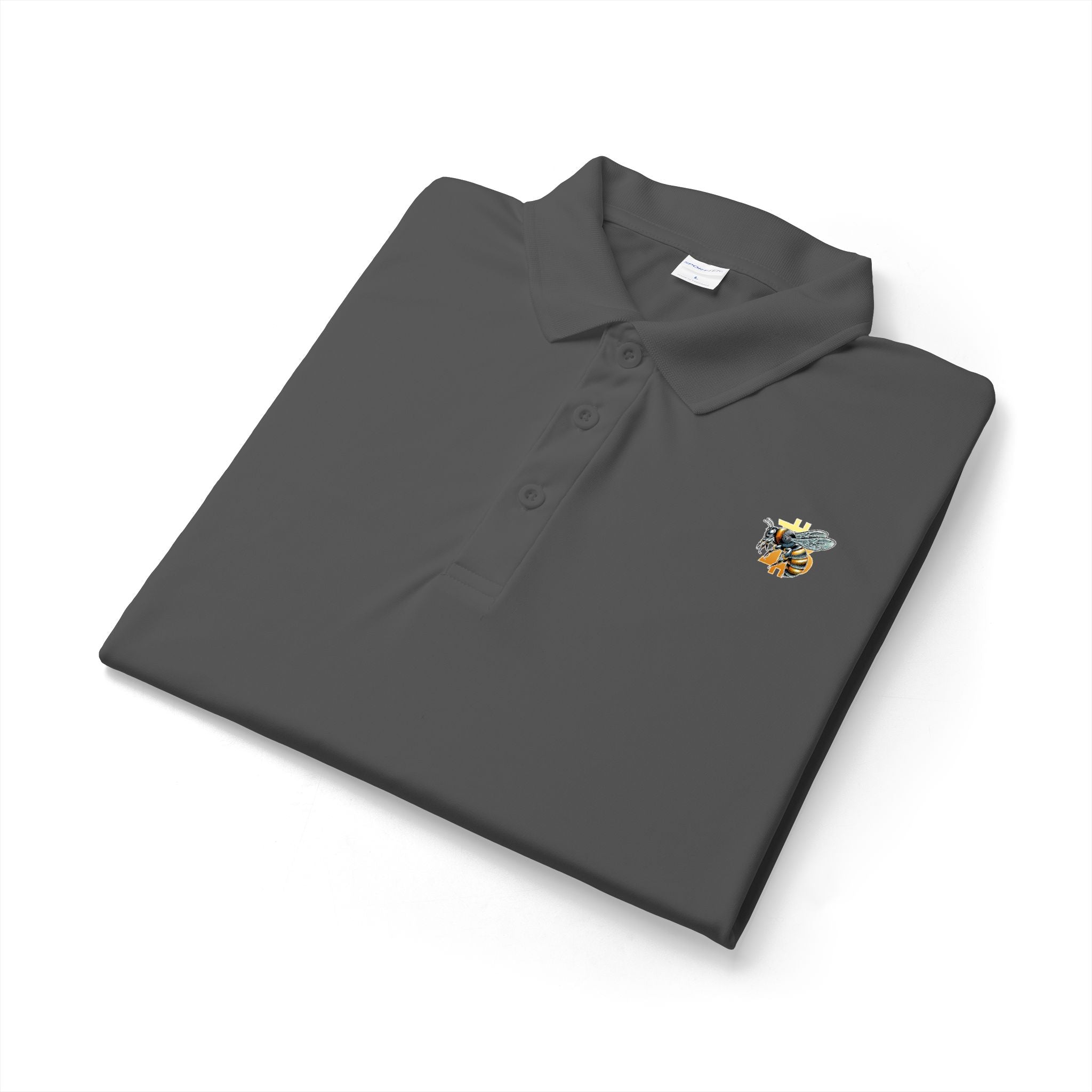 Bitcoin*Wasp Polo Shirt — Moisture-Wicking Performance Golf & Work Polo | Crypto Gift