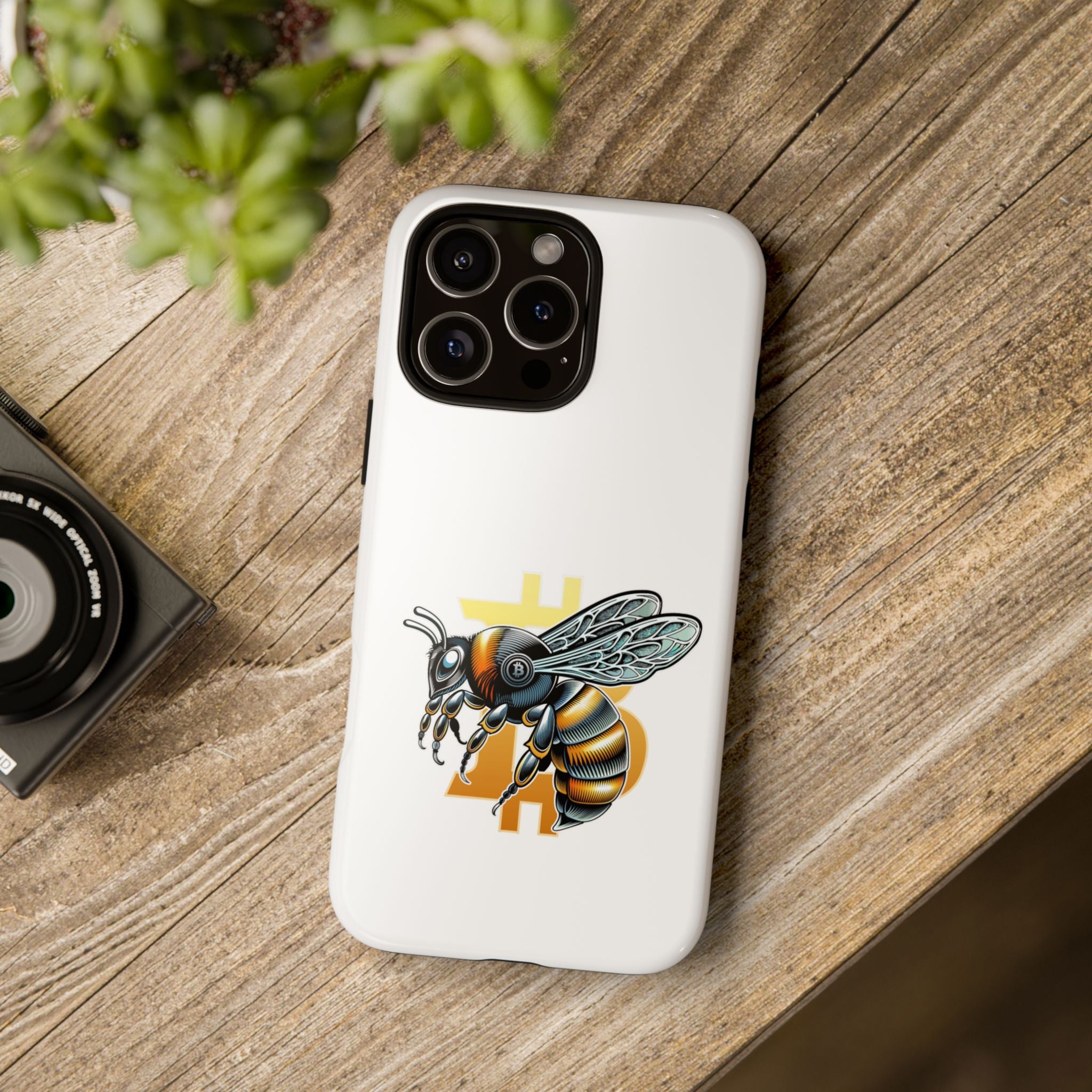 Bitcoin*Wasp Phone Case — Crypto Honeycomb Protective Tough Case | Crypto Gift