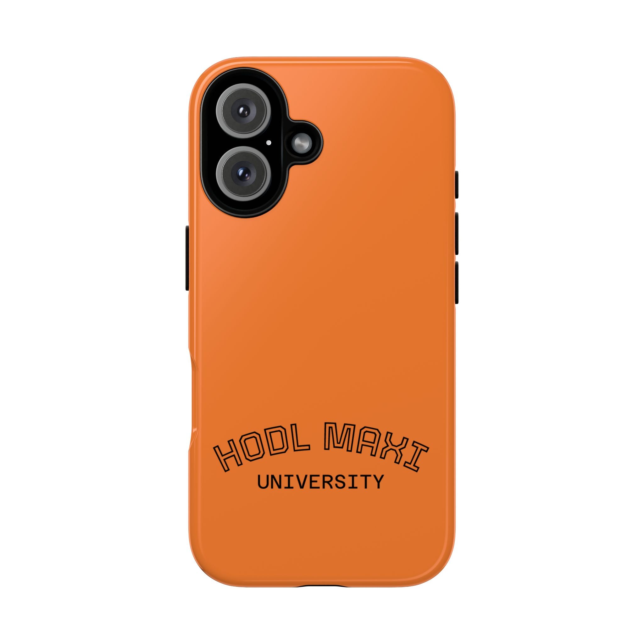 HODL MAXI University Phone Case — Orange Protective Crypto Design