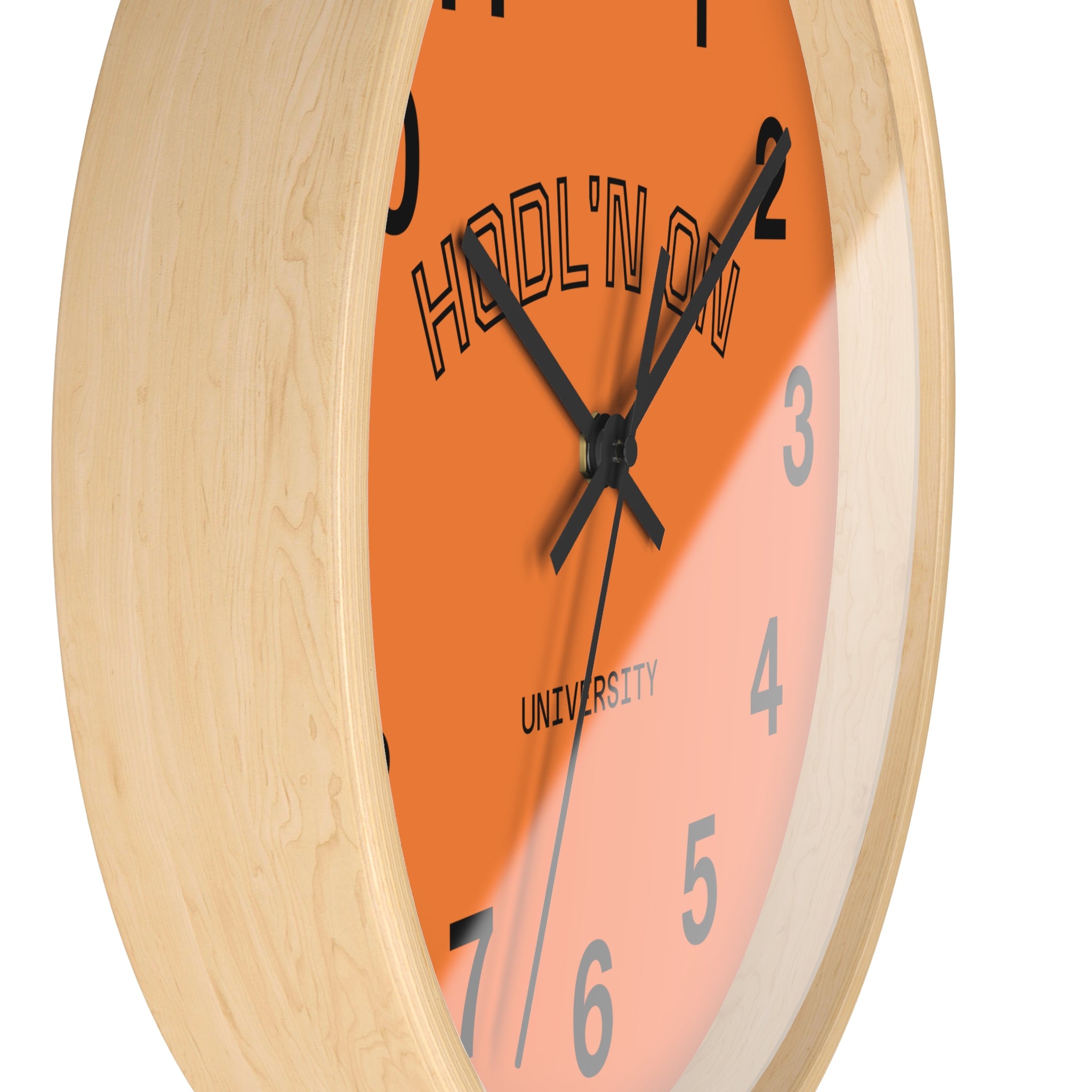HODL'N ON Orange Wall Clock — Crypto-Inspired Decorative Clock for Traders & Fans