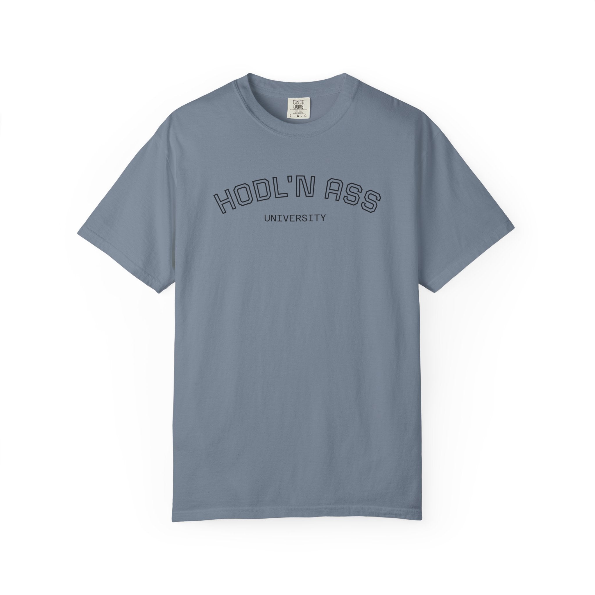"HODL'N Ass" University BITCOIN Graphic T-Shirt — Vintage Collegiate Tee | Crypto Gift
