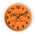 "HODLING!!  Diamond Hands Win!" Wall Clock — Orange Bitcoin Crypto Enthusiast Decor | Black Arms | Crypto Gift 197