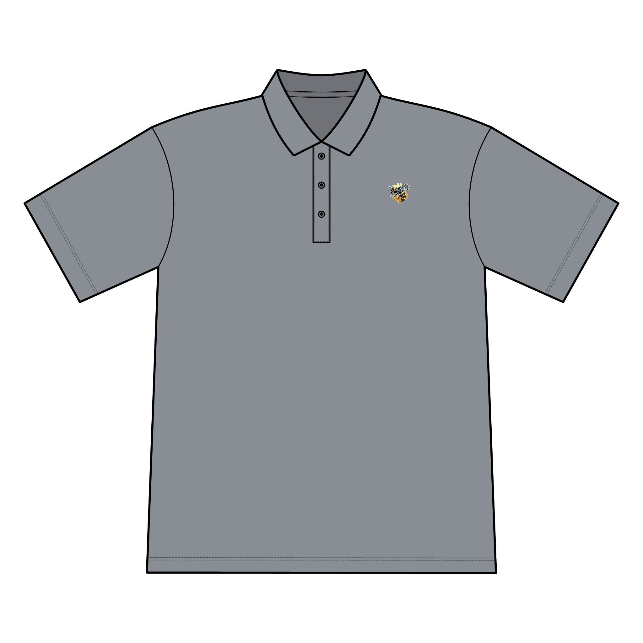Bitcoin*Wasp Embroidered Crest Polo Shirt - Fine Pique Blend | Crypto Gift