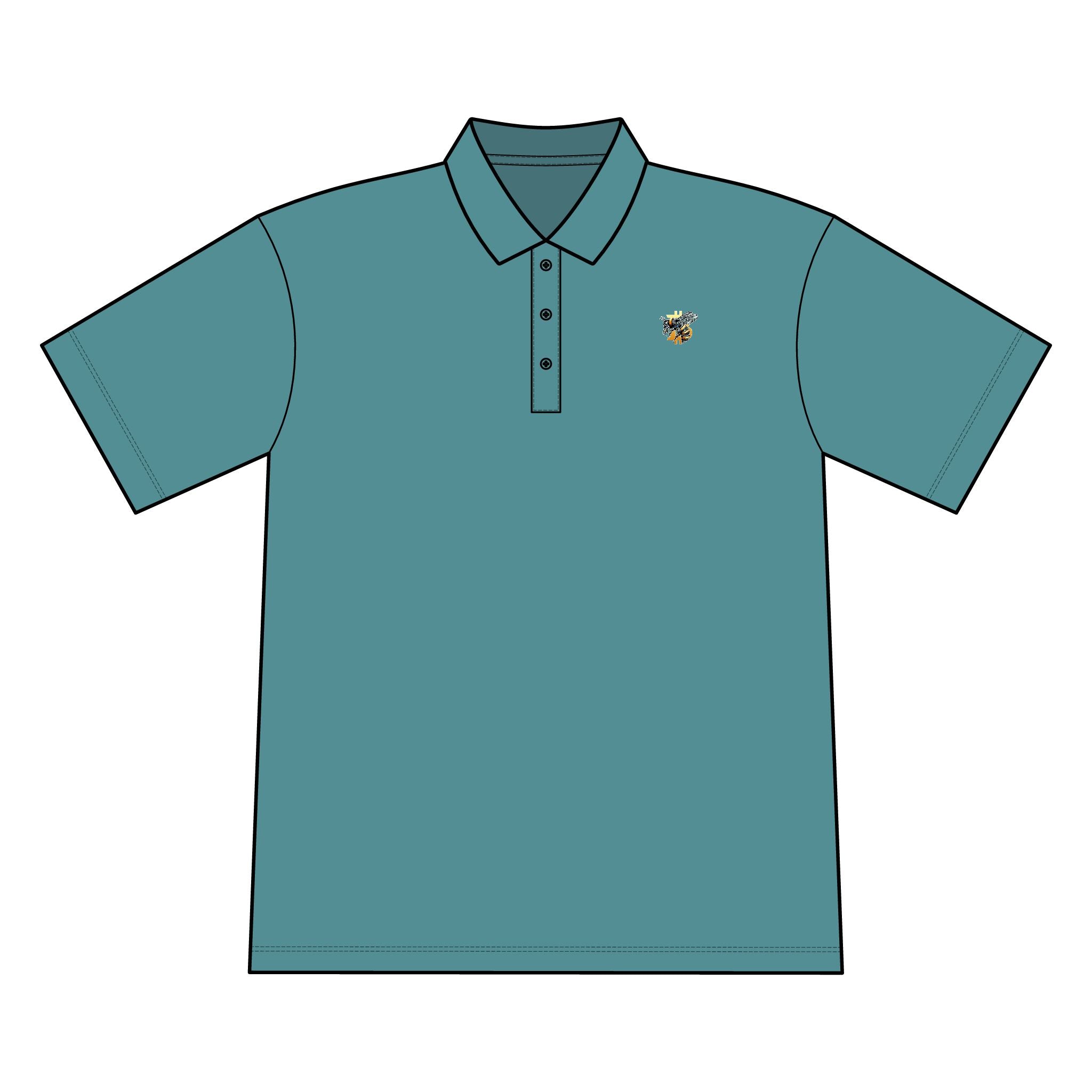 Bitcoin*Wasp Embroidered Crest Polo Shirt - Fine Pique Blend | Crypto Gift