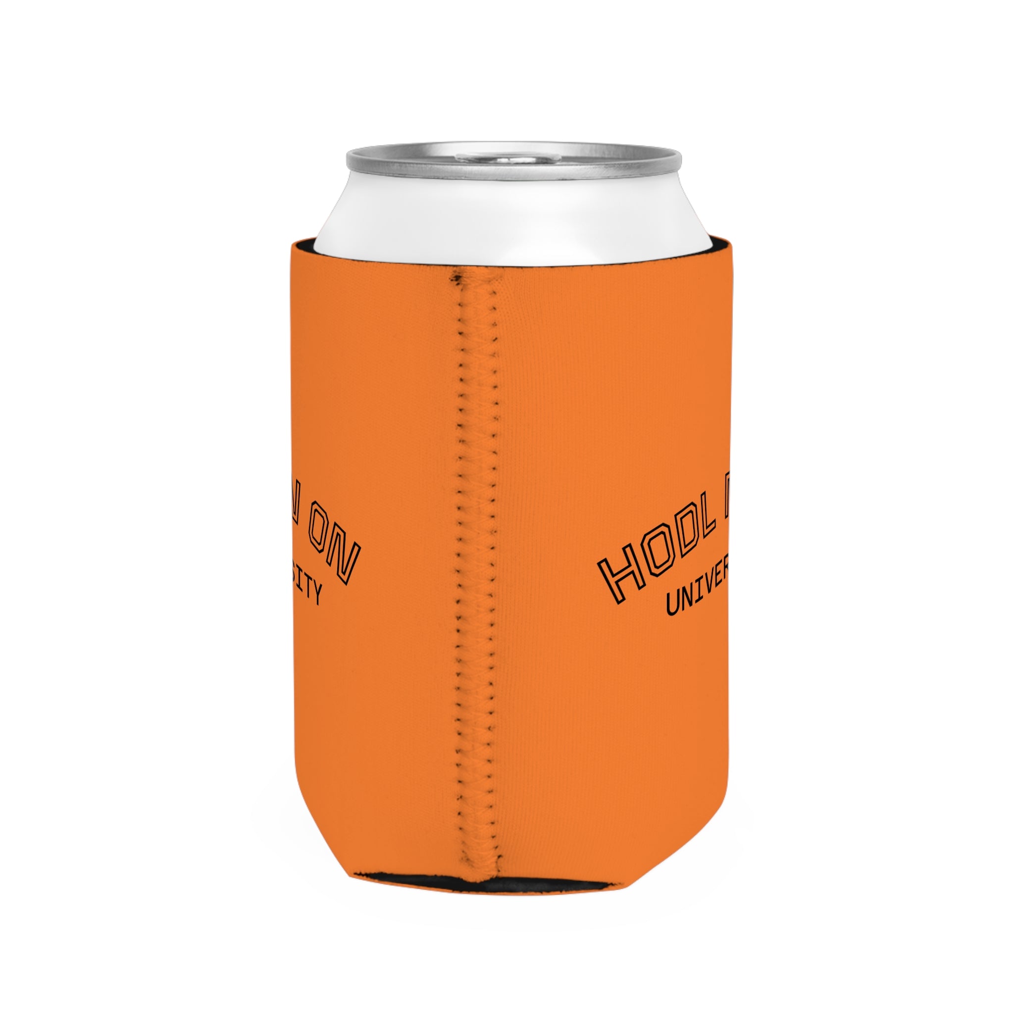 HODL'N ON University Can Cooler Sleeve — Orange Neoprene Beer Koozie
