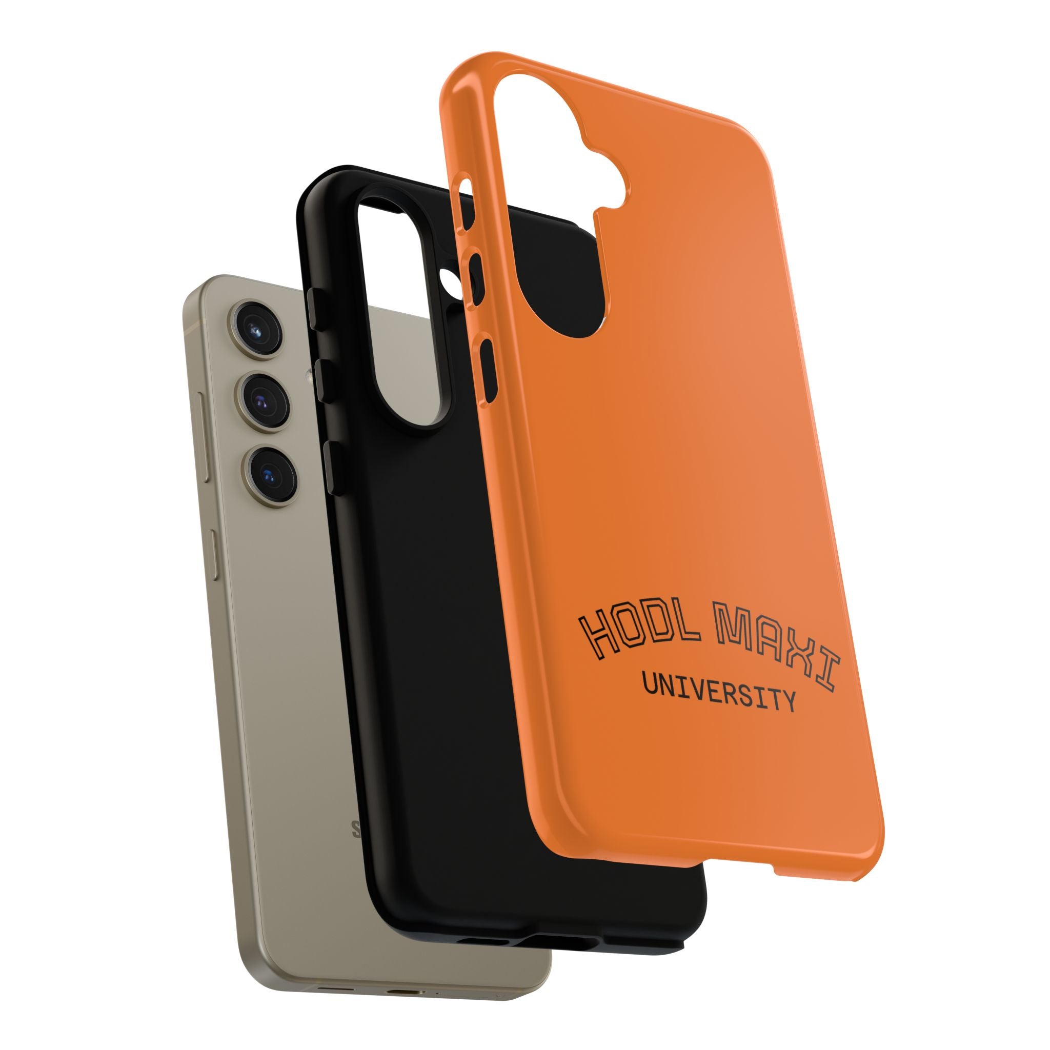 HODL MAXI University Phone Case — Orange Protective Crypto Design