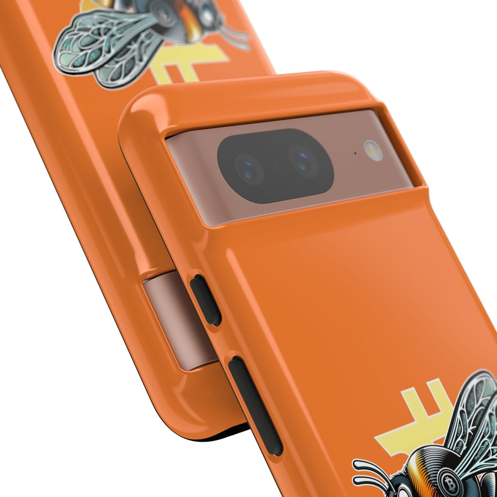 "CypherHornet-Bitcoin" Designer Phone Case - Bright Orange Protective Smartphone Cover | Crypto Gift