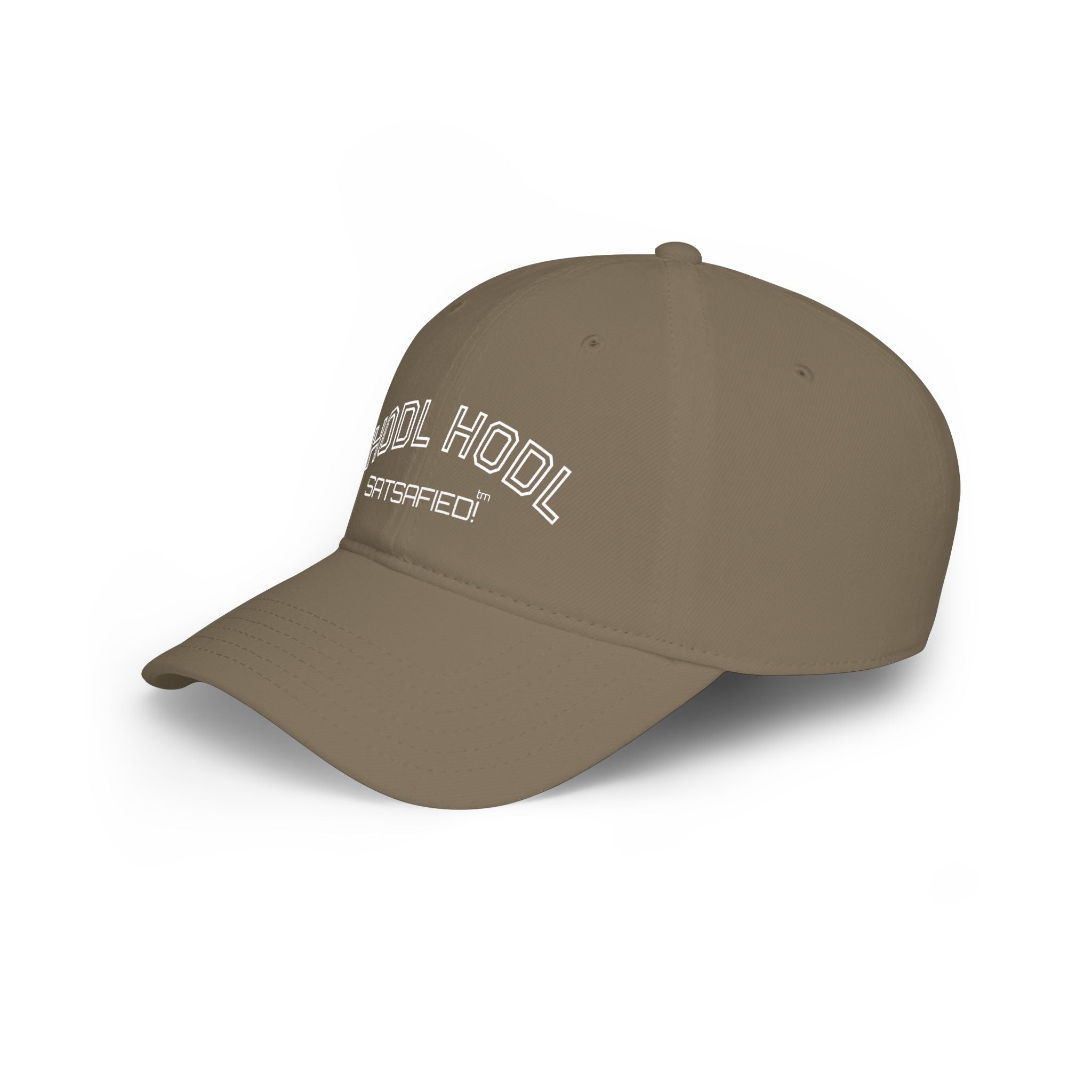 "HODL HODL SATSAFIED" Bitcoin Baseball Cap — Crypto Investor Low Profile Hat | Crypto Gift