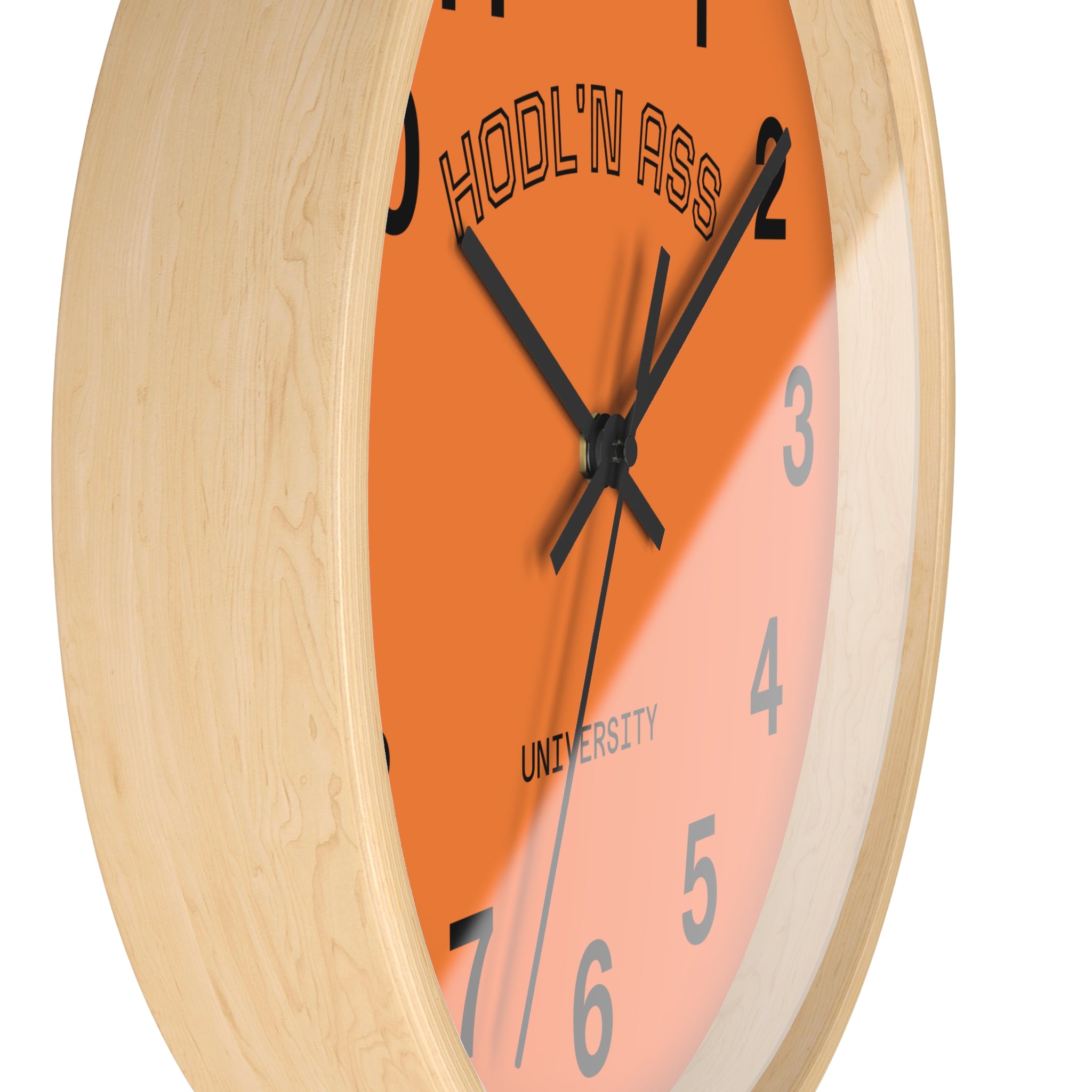 "HODL'N ASS University" Bitcoin Themed Orange Wall Clock | Crypto Gift