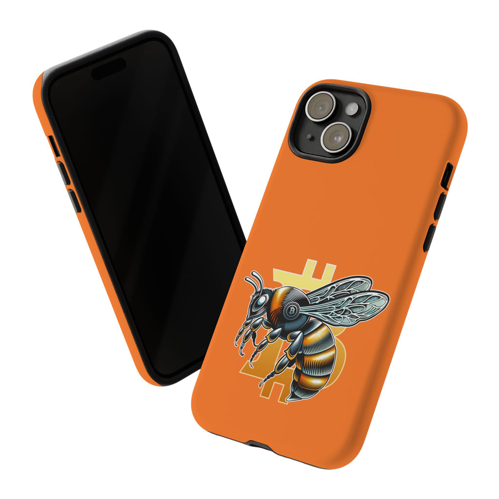 "CypherHornet-Bitcoin" Designer Phone Case - Bright Orange Protective Smartphone Cover | Crypto Gift