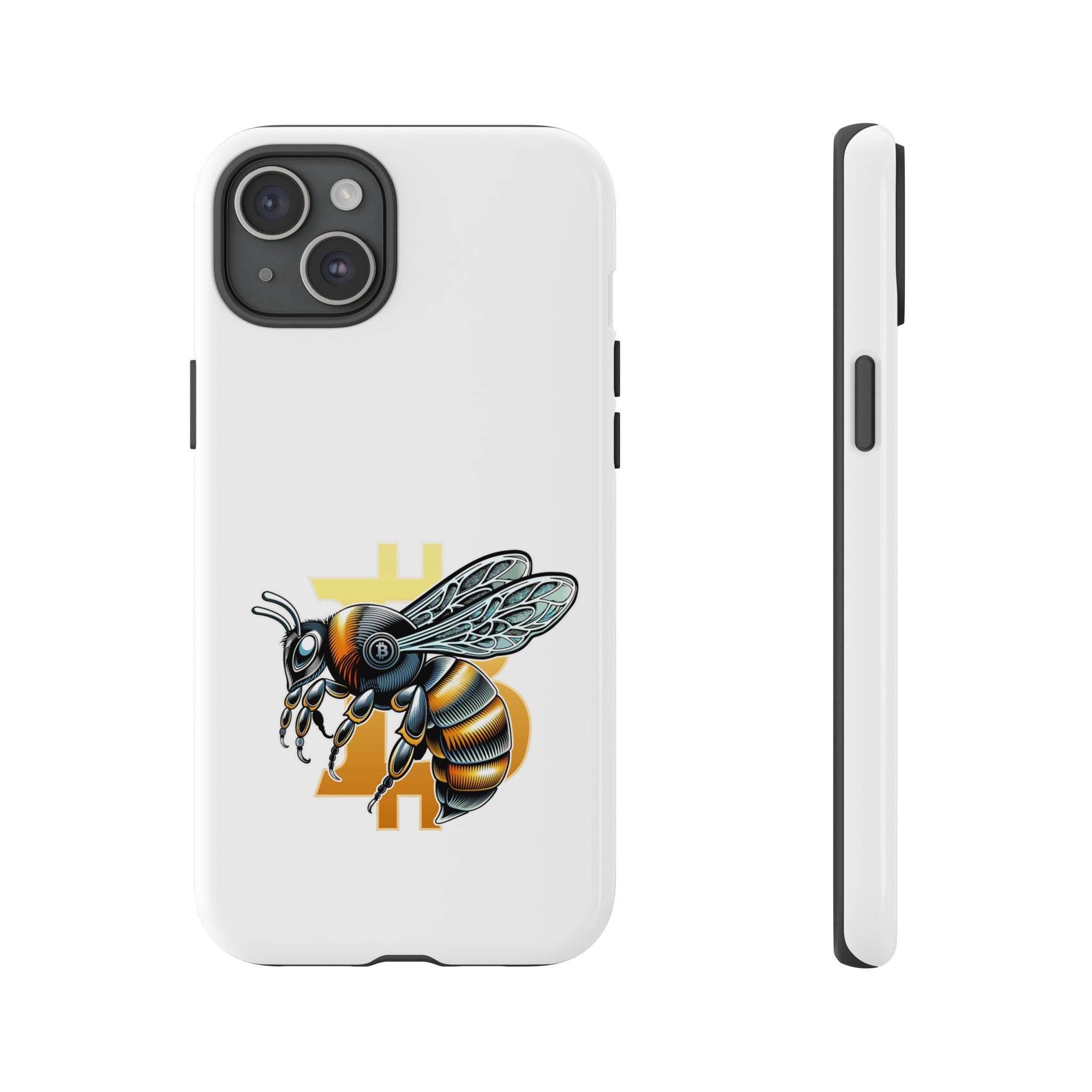 Bitcoin*Wasp Phone Case — Crypto Honeycomb Protective Tough Case | Crypto Gift