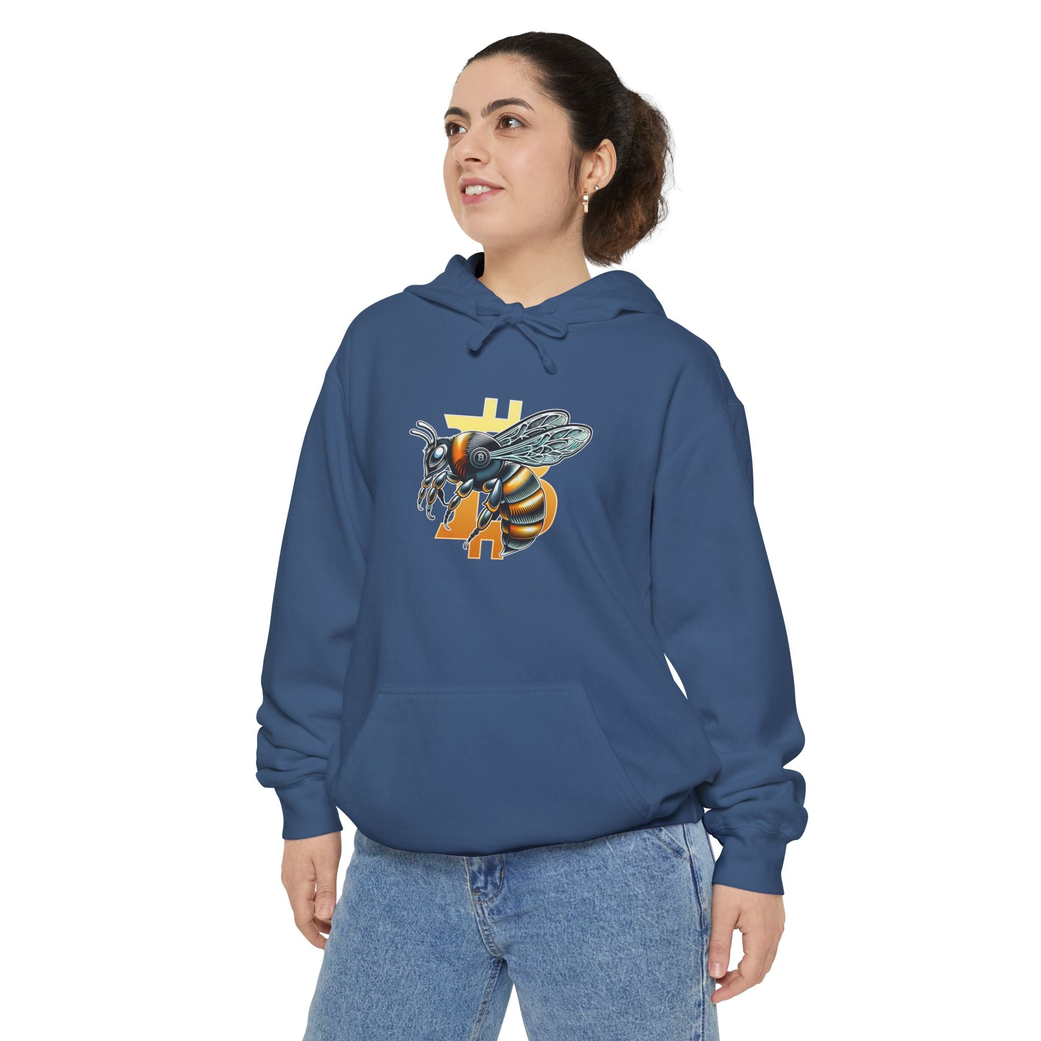 "Bitcoin/CypherHornet - Elemental Money" Bold Logo Custom Graphic Hoodie - HQ Colors Pullover |Crypto Gift 50