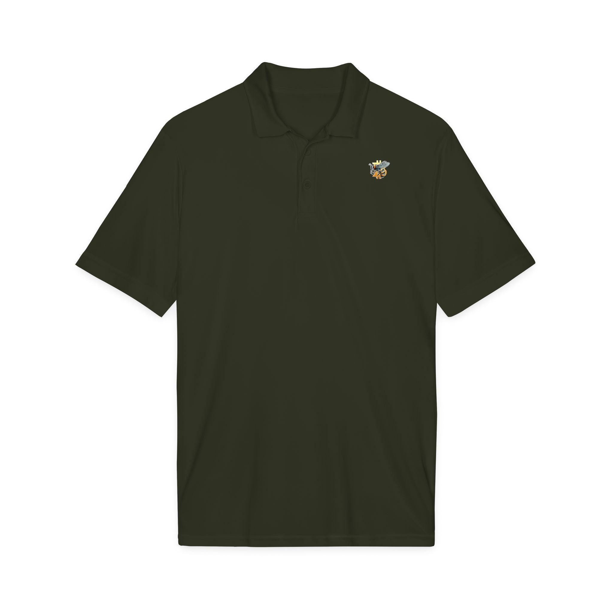 Bitcoin*Wasp Polo Shirt — Moisture-Wicking Performance Golf & Work Polo | Crypto Gift