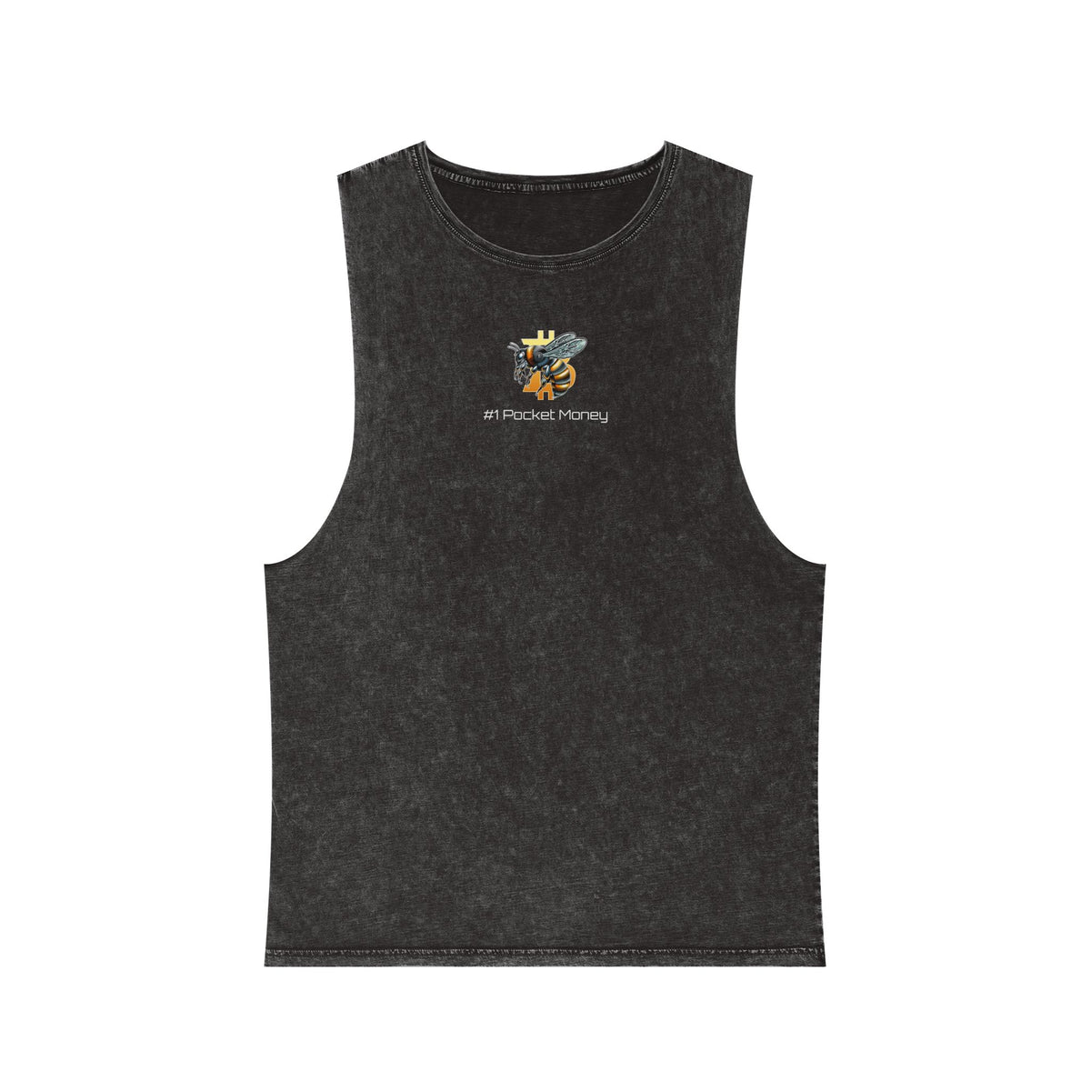 Bitcoin/CypherHornet Bold Logo - #1 Pocket Money" - Unisex Moon Harbor Stonewash Deep Underarm Tank Top | Crypto Gift 13