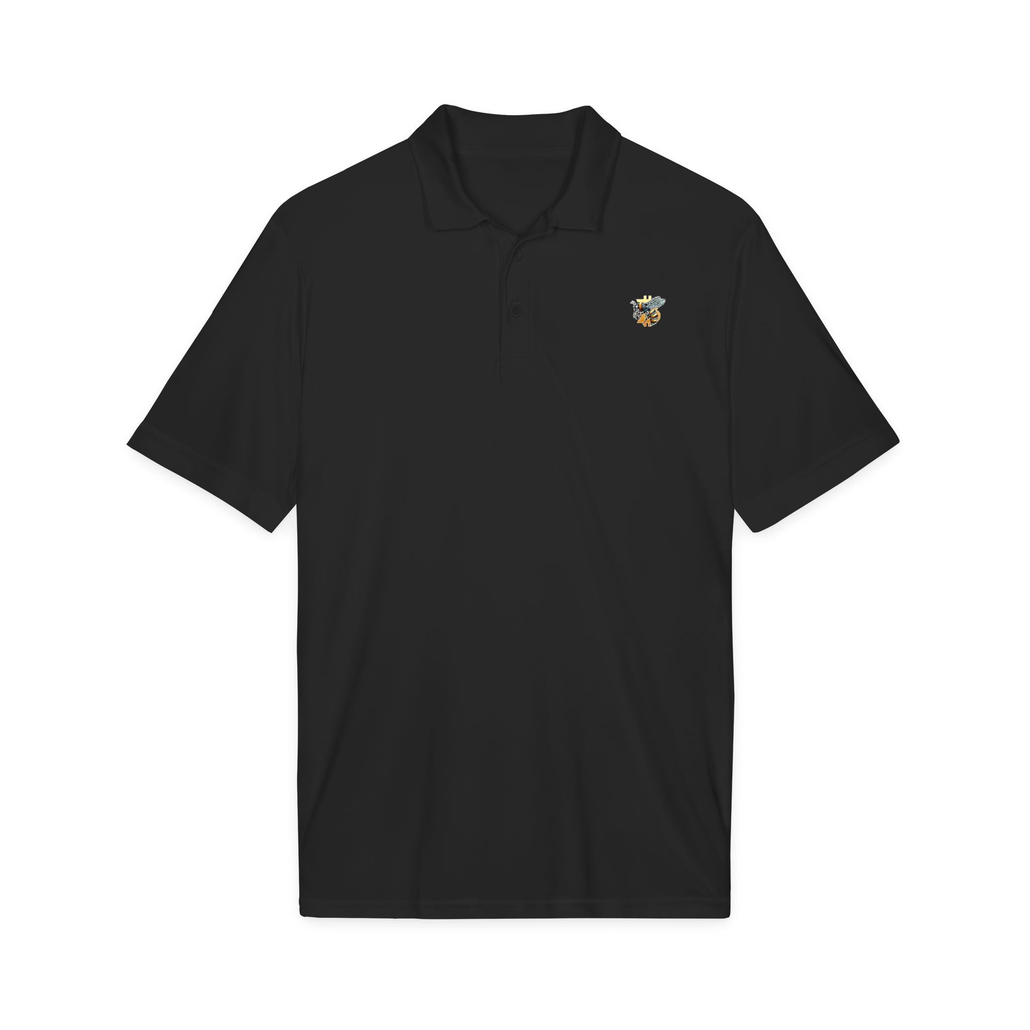 "CypherHornet-Bitcoin" Discrete Embroidered Logo Polo Shirt — Moisture-Wicking Performance Golf & Work Polo | Crypto Gift 213