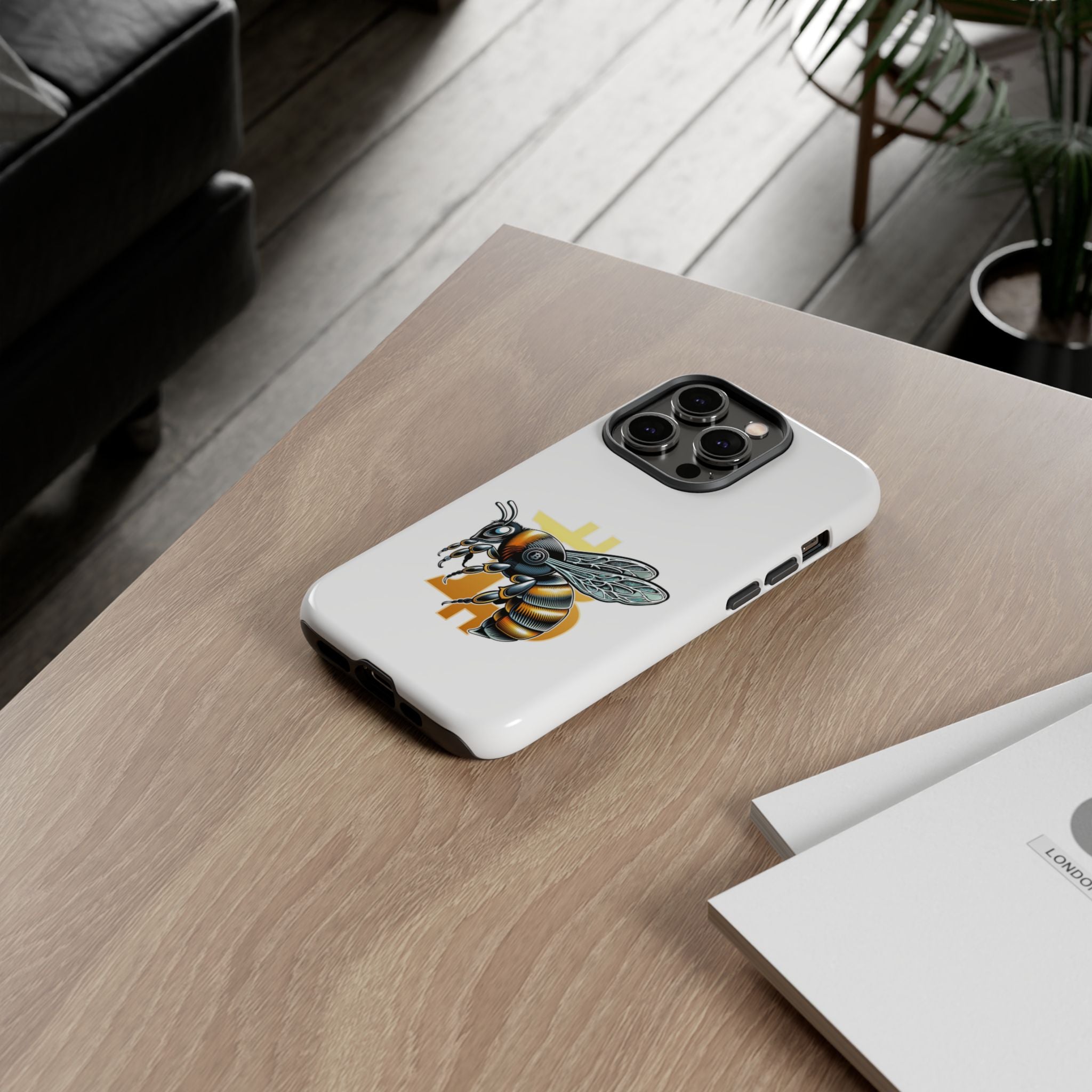 Bitcoin*Wasp Phone Case — Crypto Honeycomb Protective Tough Case | Crypto Gift