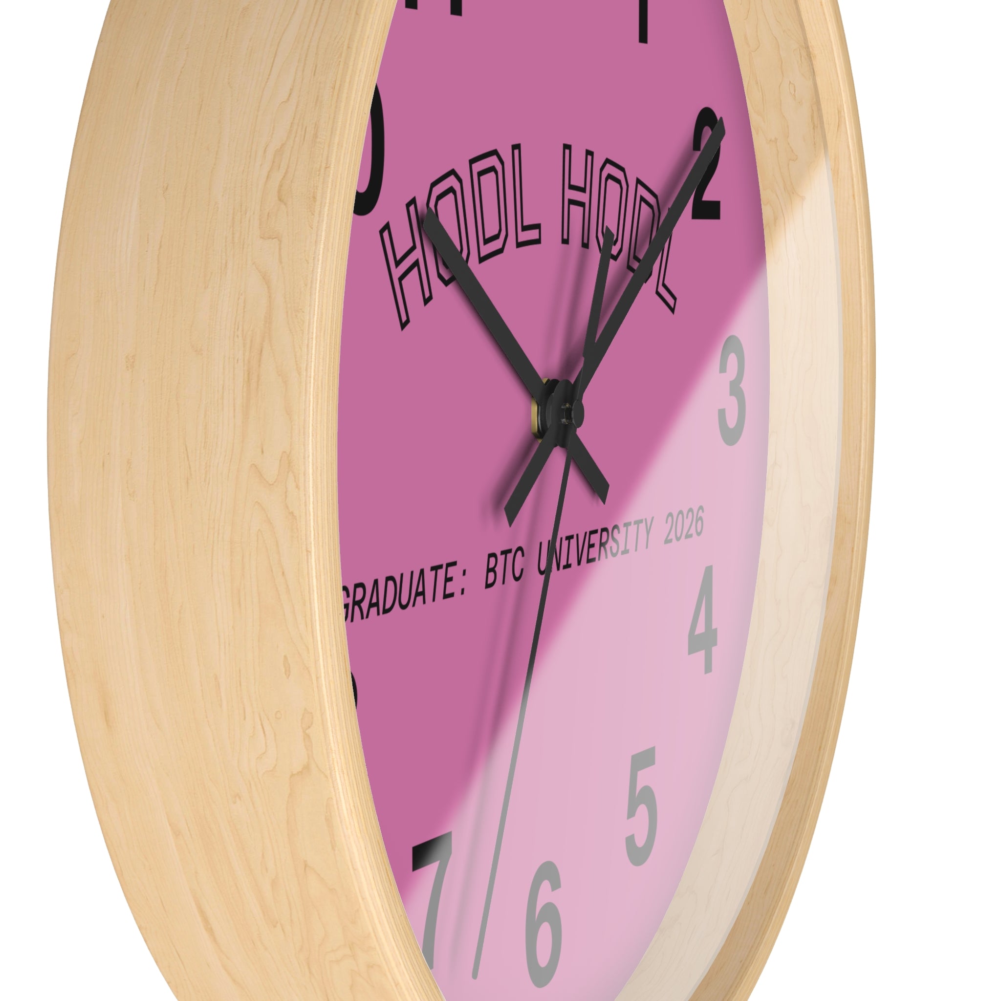 HODL HODL * Graduate: BTC University 2026 * Purple Black Hands Wall Clock — Crypto-Themed Home Decor Gift | Crypto Gift 198