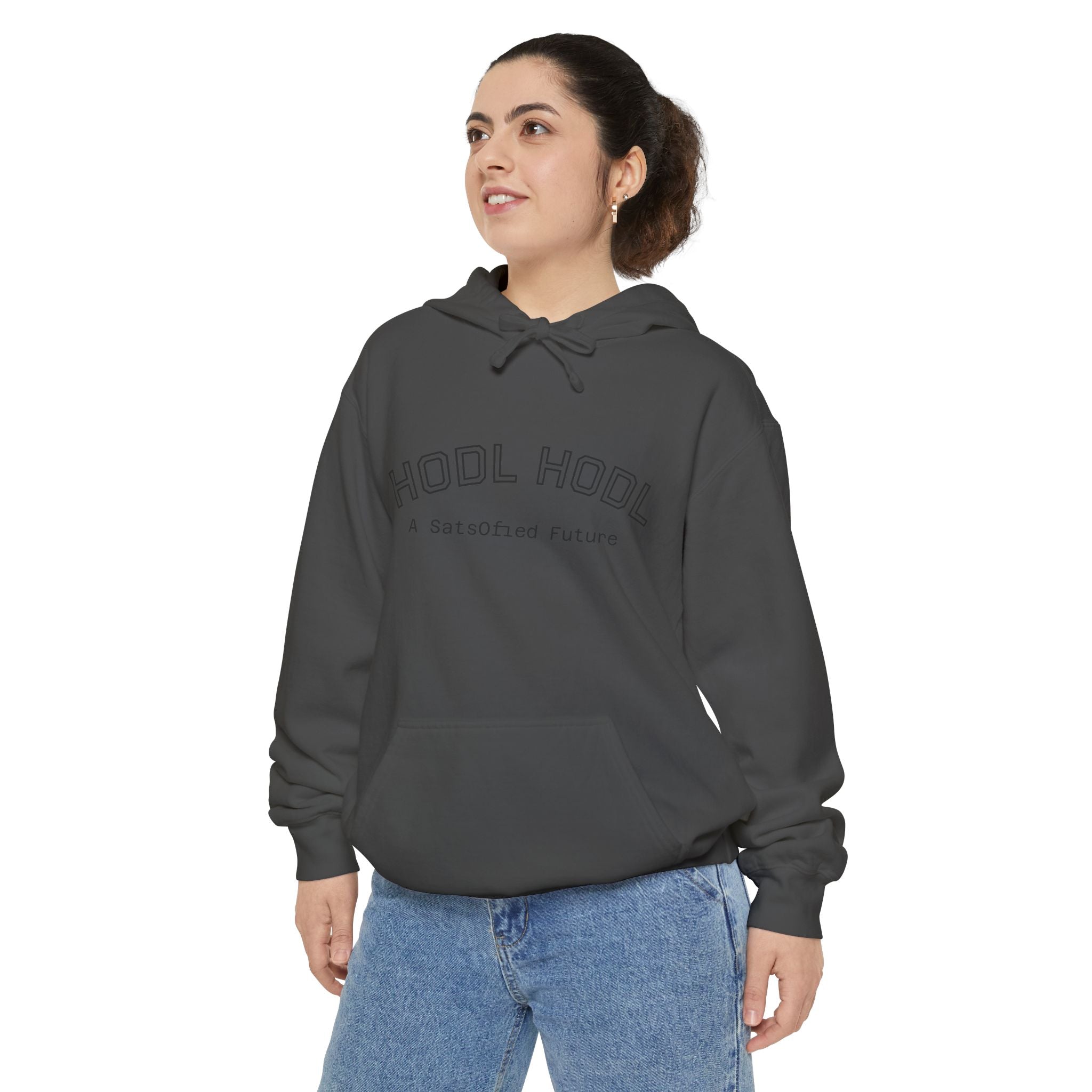 HODL HODL . A SatsOfied Future .  Bitcoin Vintage Campus Garment-Dyed Winter,Spring and Fall Pullover Hoodie | Crypto Gift 51
