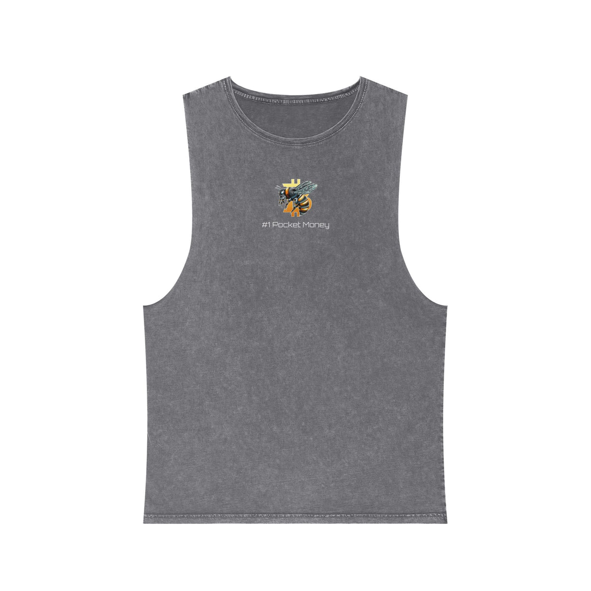 Bitcoin/CypherHornet Bold Logo - #1 Pocket Money" - Unisex Moon Harbor Stonewash Deep Underarm Tank Top | Crypto Gift 13