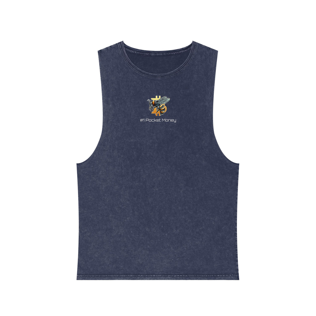 Bitcoin/CypherHornet Bold Logo - #1 Pocket Money" - Unisex Moon Harbor Stonewash Deep Underarm Tank Top | Crypto Gift 13