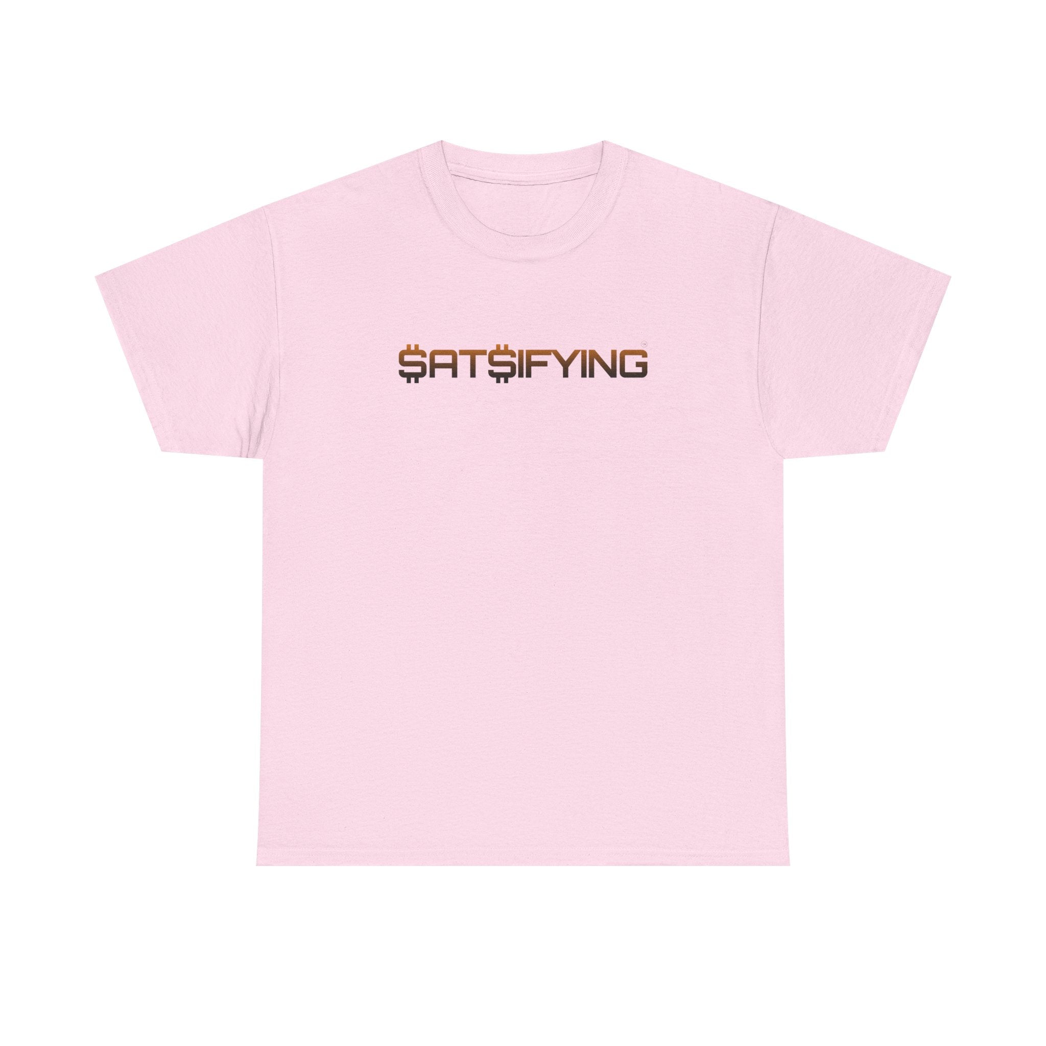 SATSIFYING Minimalist Graphic Bleed Tee — Sassy Futuristic Tech Typography T-Shirt | Crypto Gift 93