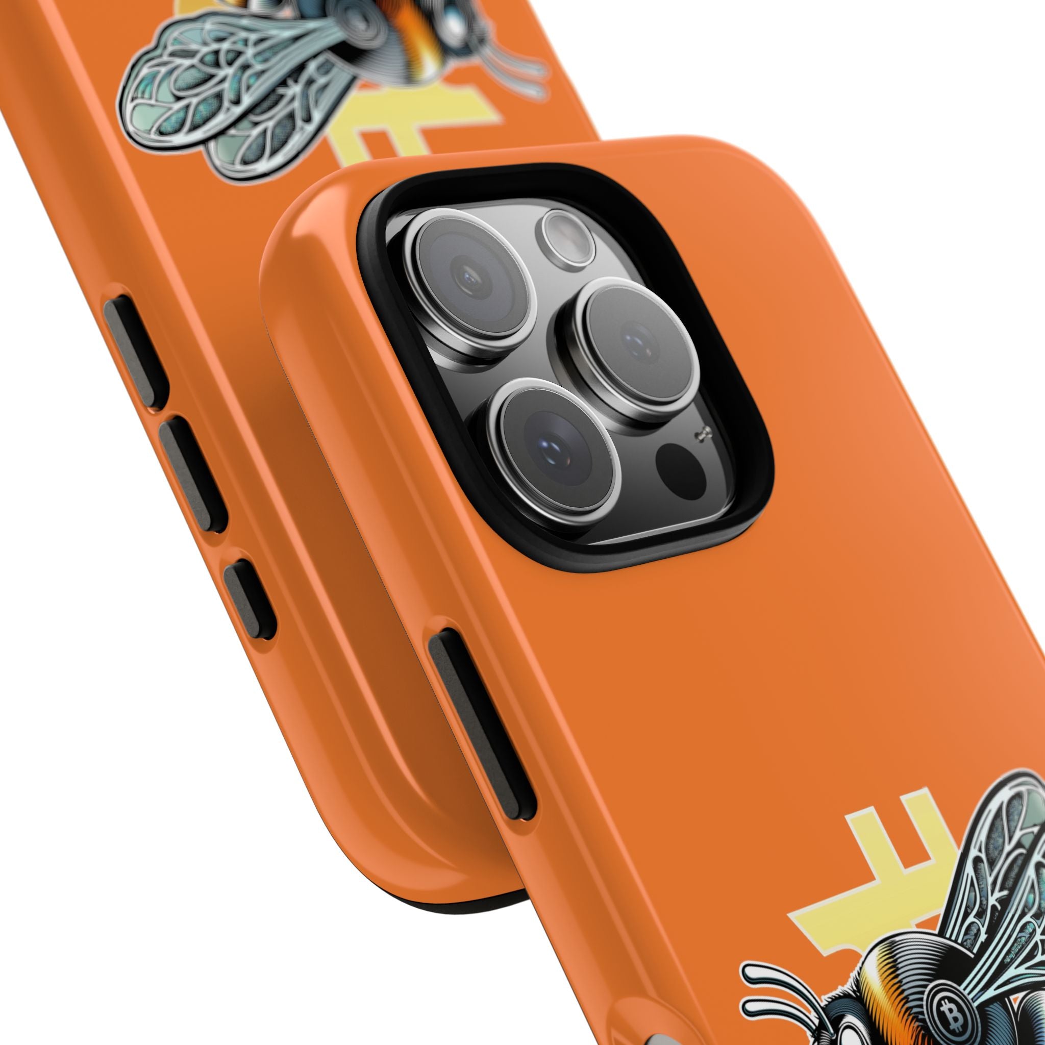"CypherHornet-Bitcoin" Designer Phone Case - Bright Orange Protective Smartphone Cover | Crypto Gift
