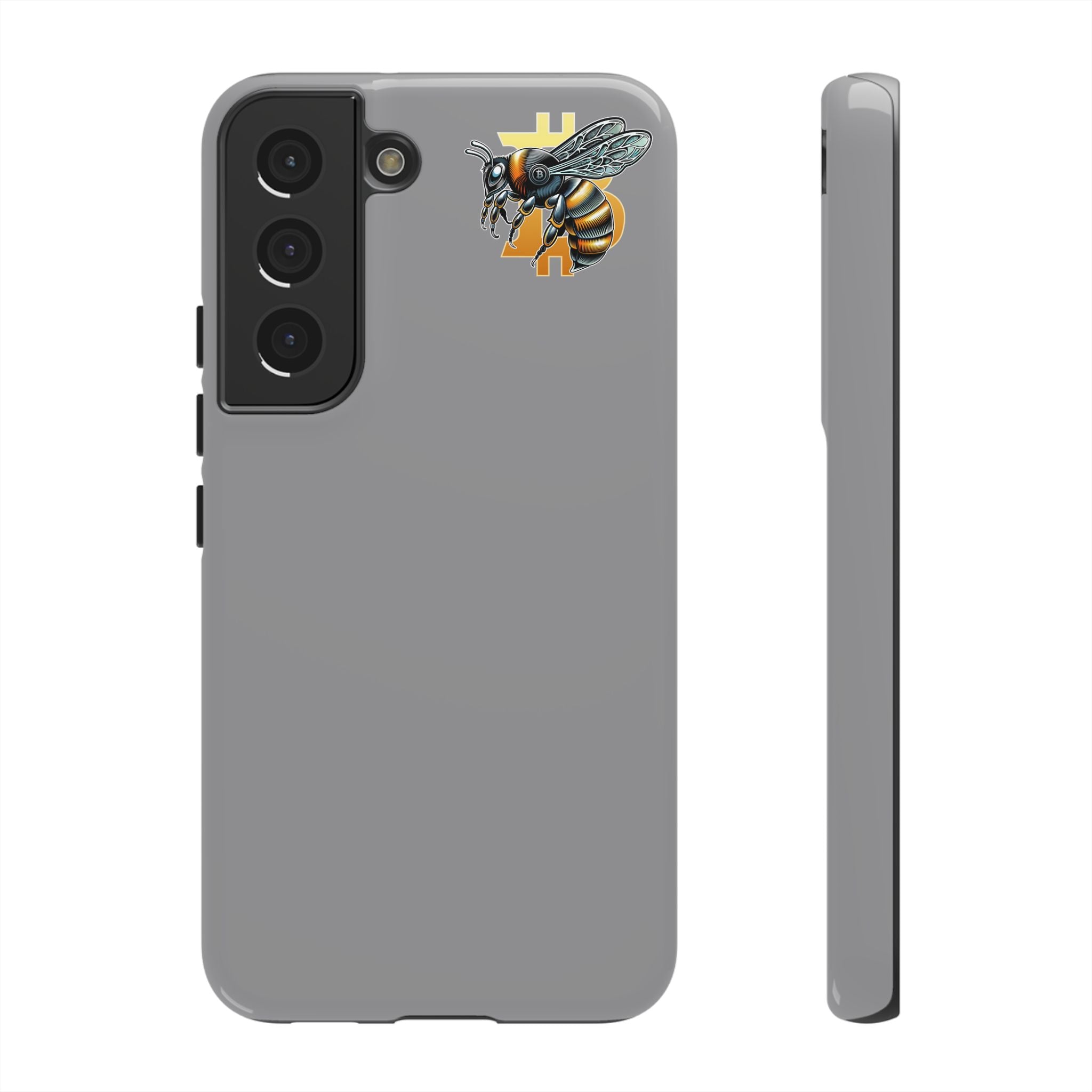 Bitcoin*Wasp Tough Phone Case — Protective Hard Shell Case with Honeycomb Accent | Crypto Gift