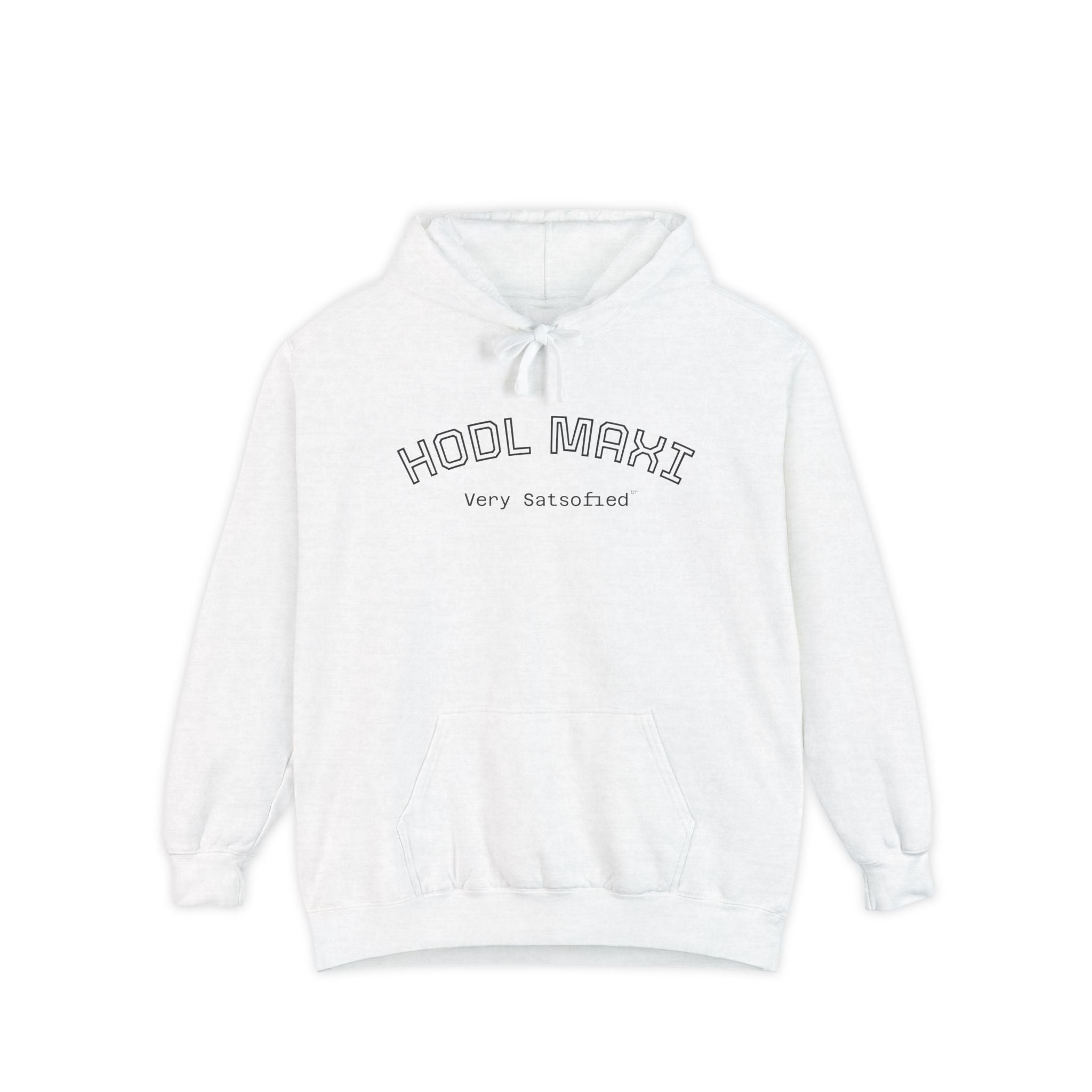 HODL MAXI - Very Satsofied - High Quaiity Hoodie - Vintage Collegiate Garment- Dyed Pullover