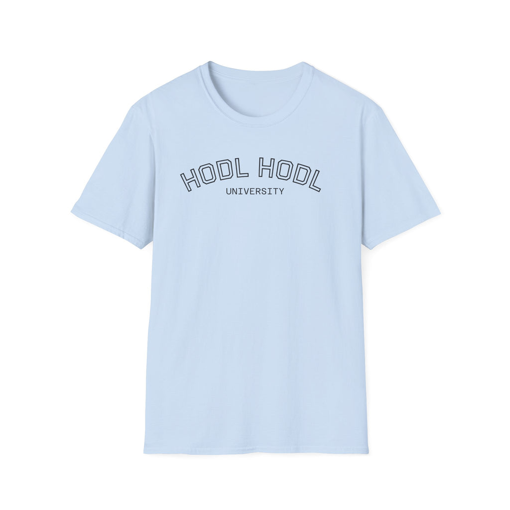 "HODL HODL" University BITCOIN T-Shirt — Crypto HODL Funny College Tee | Crypto Gift