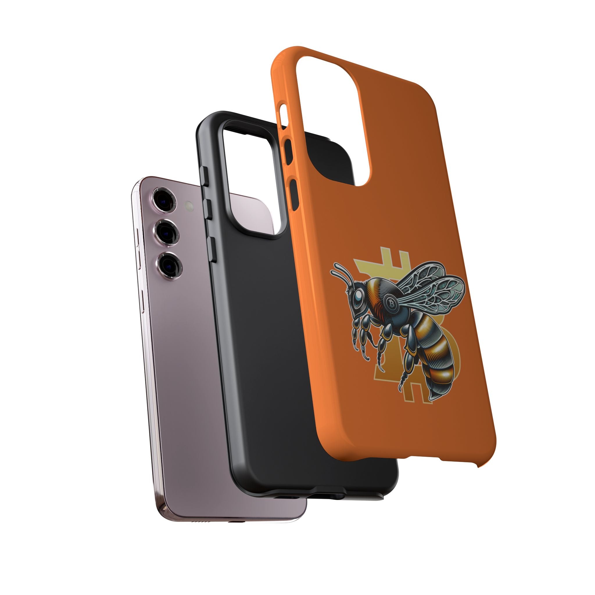 "CypherHornet-Bitcoin" Designer Phone Case - Bright Orange Protective Smartphone Cover | Crypto Gift