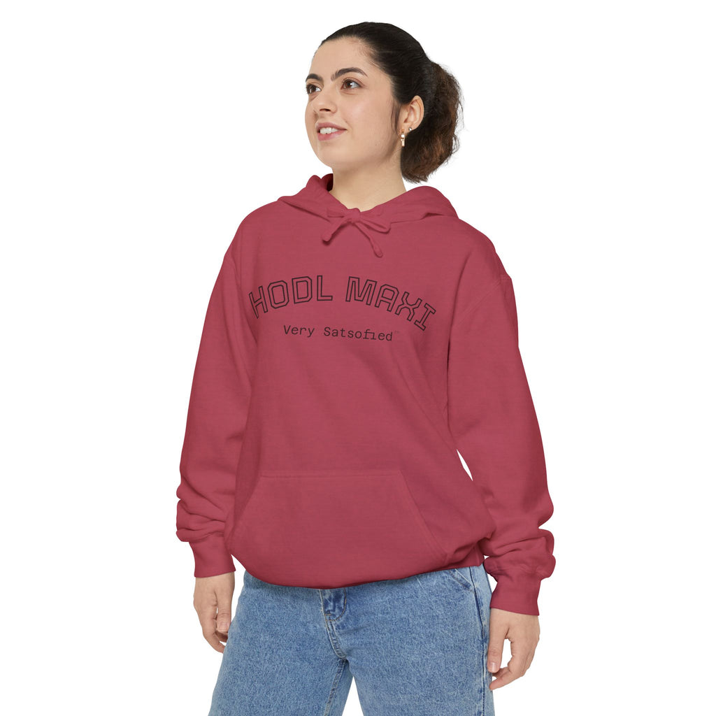 HODL MAXI - Very Satsofied - High QuaiitynComfort Colors Hoodie - Vintage Collegiate Garment- Dyed Pullover | Crypto Gift 52
