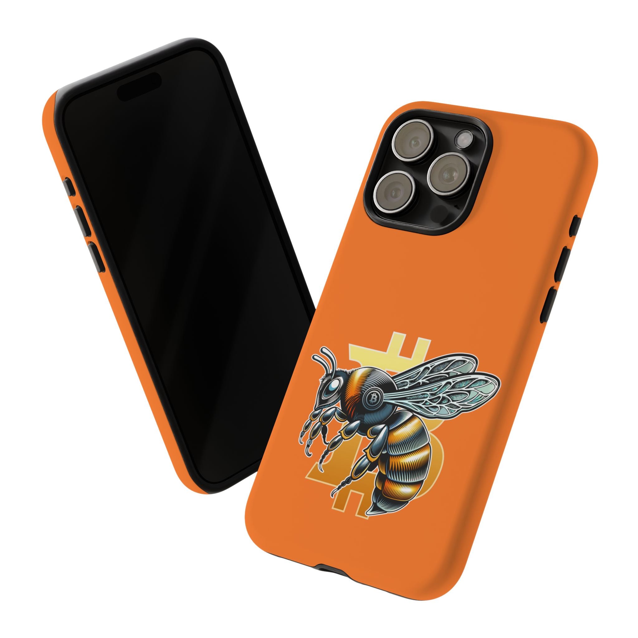 "CypherHornet-Bitcoin" Designer Phone Case - Bright Orange Protective Smartphone Cover | Crypto Gift