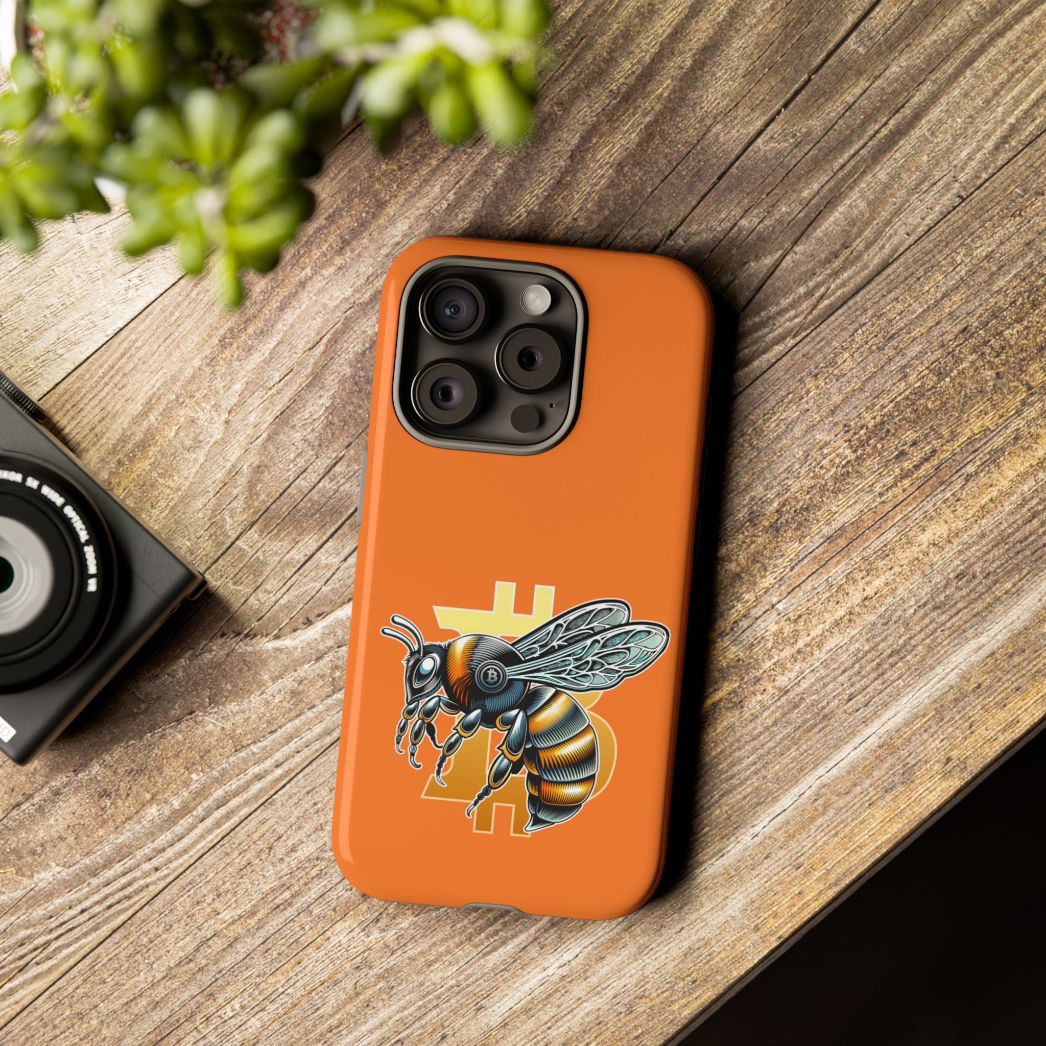 "CypherHornet-Bitcoin" Designer Phone Case - Bright Orange Protective Smartphone Cover | Crypto Gift