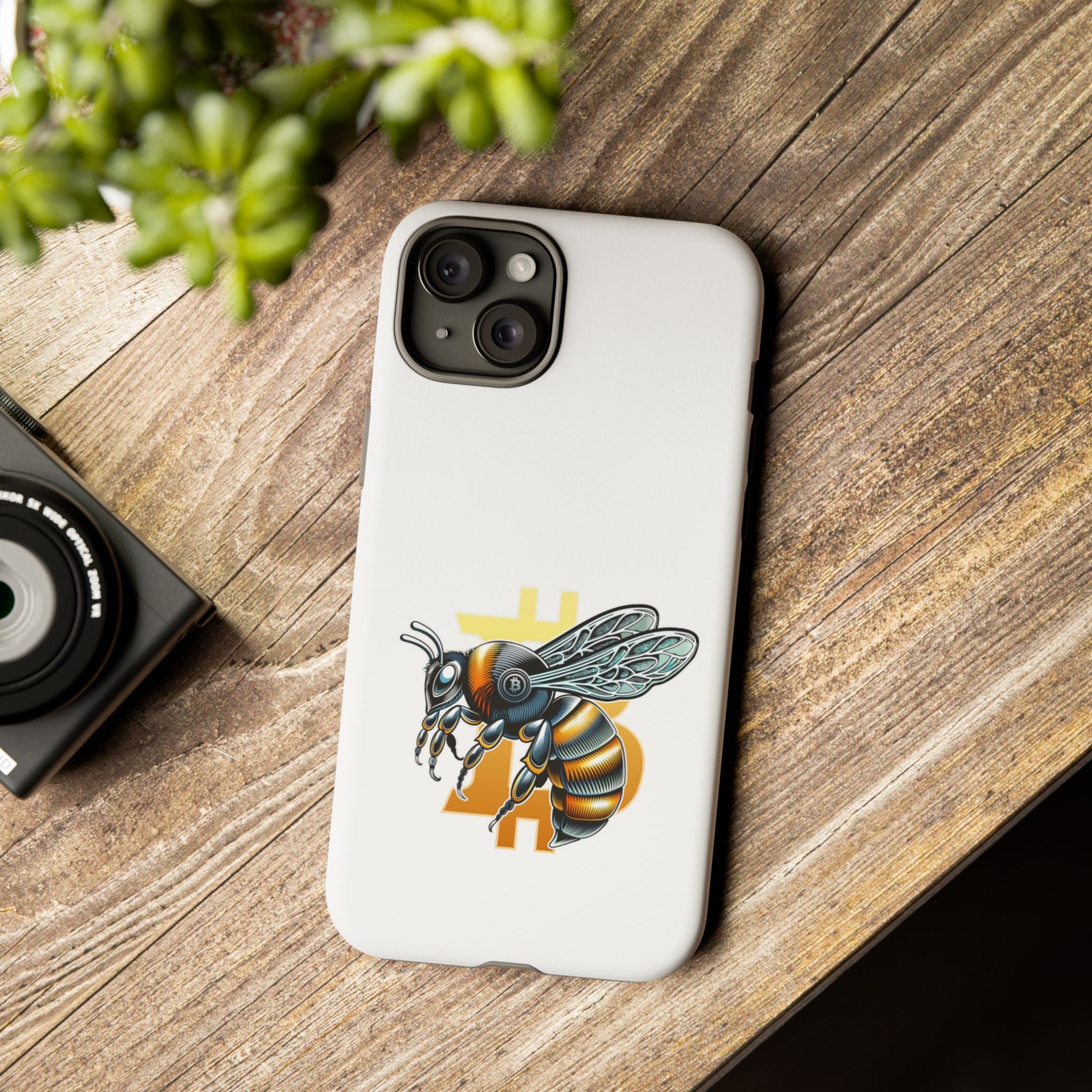 Bitcoin*Wasp Phone Case — Crypto Honeycomb Protective Tough Case | Crypto Gift