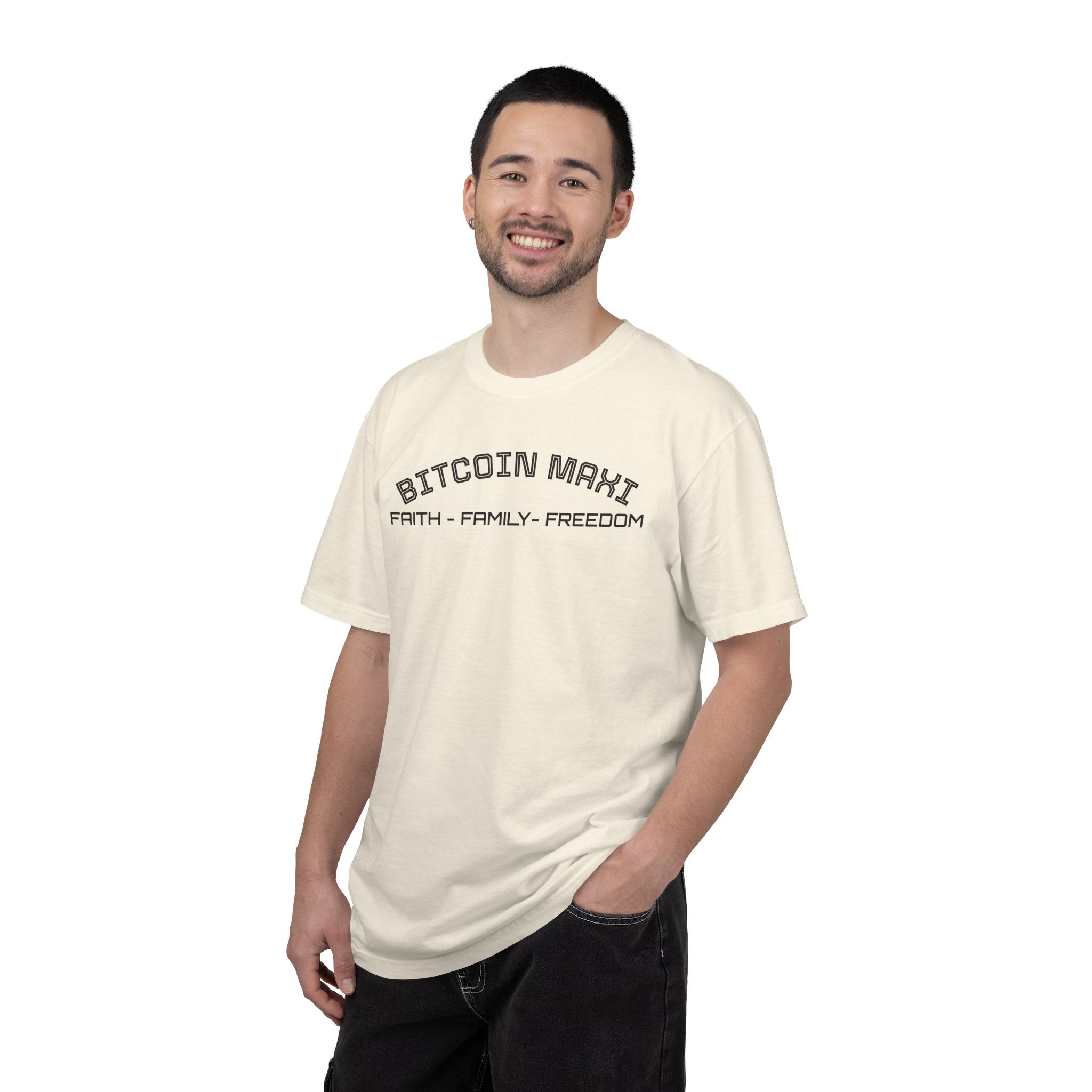 "BITCOIN MAXI  Faith family Freedom" Top Quality Custom Comfort T-Shirt | Crypto Gift 58