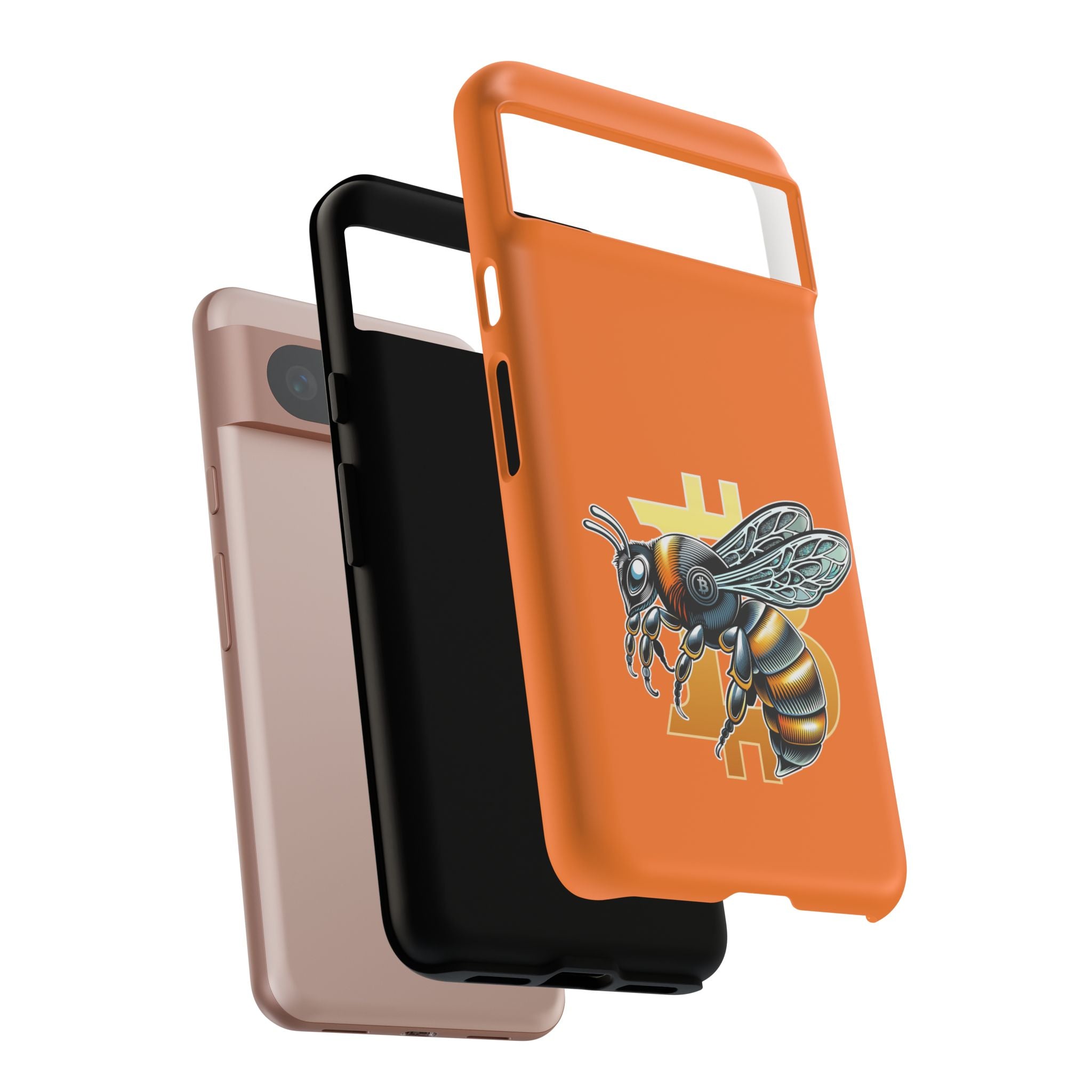 "CypherHornet-Bitcoin" Designer Phone Case - Bright Orange Protective Smartphone Cover | Crypto Gift