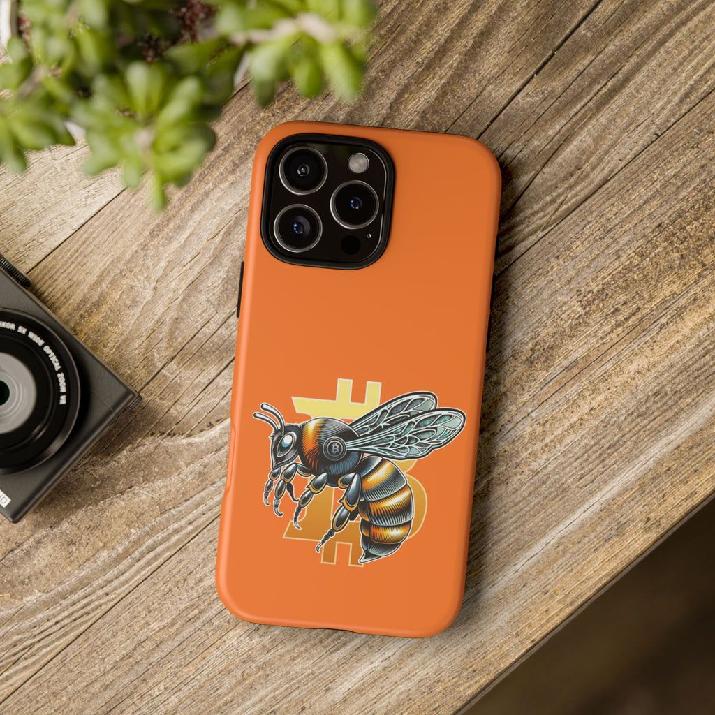 "CypherHornet-Bitcoin" Designer Phone Case - Bright Orange Protective Smartphone Cover | Crypto Gift