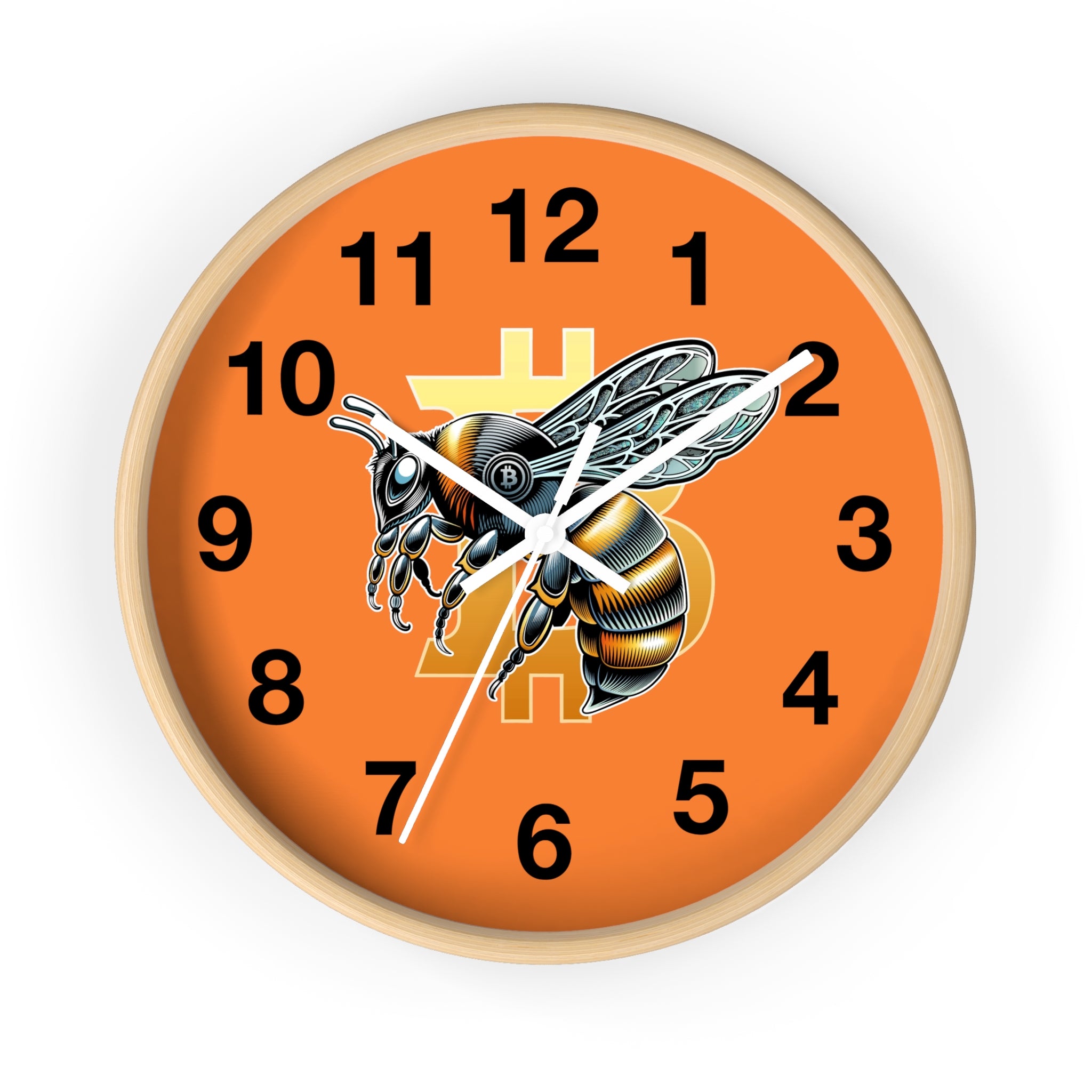 "CypherHornet-Bitcoin" Wall Clock — Retro Crypto Bee Clock for Home & Office | Crypto Gift