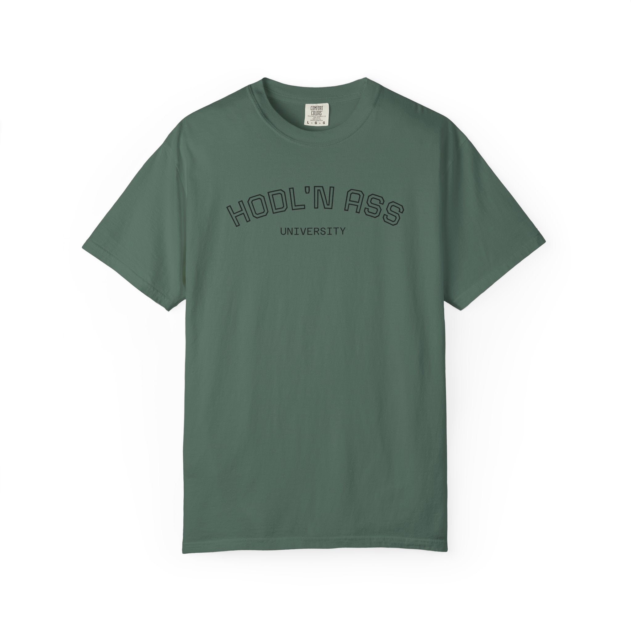 "HODL'N Ass" University BITCOIN Graphic T-Shirt — Vintage Collegiate Tee | Crypto Gift