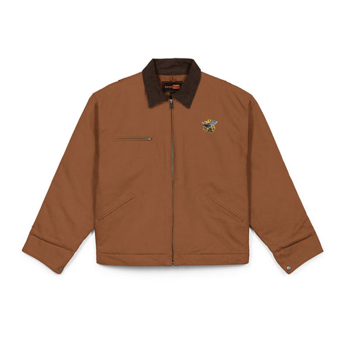 "Bitcoin/CypherHornet"  | Embroidered Work Jacket  — Durable Duck Cloth Collared Work Coat | Crypto Gift 83
