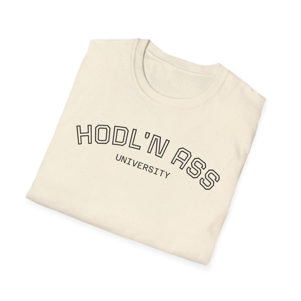"HODL'N ASS" University BITCOIN T-Shirt — Crypto HODL Funny College Tee | Crypto Gift