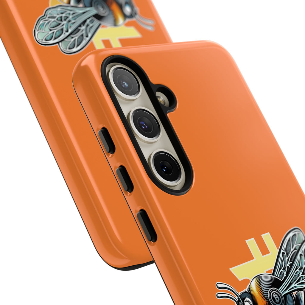 "CypherHornet-Bitcoin" Designer Phone Case - Bright Orange Protective Smartphone Cover | Crypto Gift
