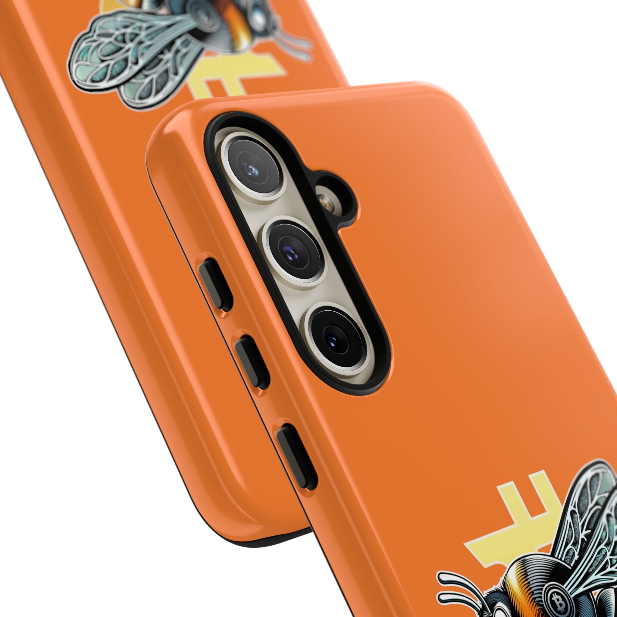 "CypherHornet-Bitcoin" Designer Phone Case - Bright Orange Protective Smartphone Cover | Crypto Gift