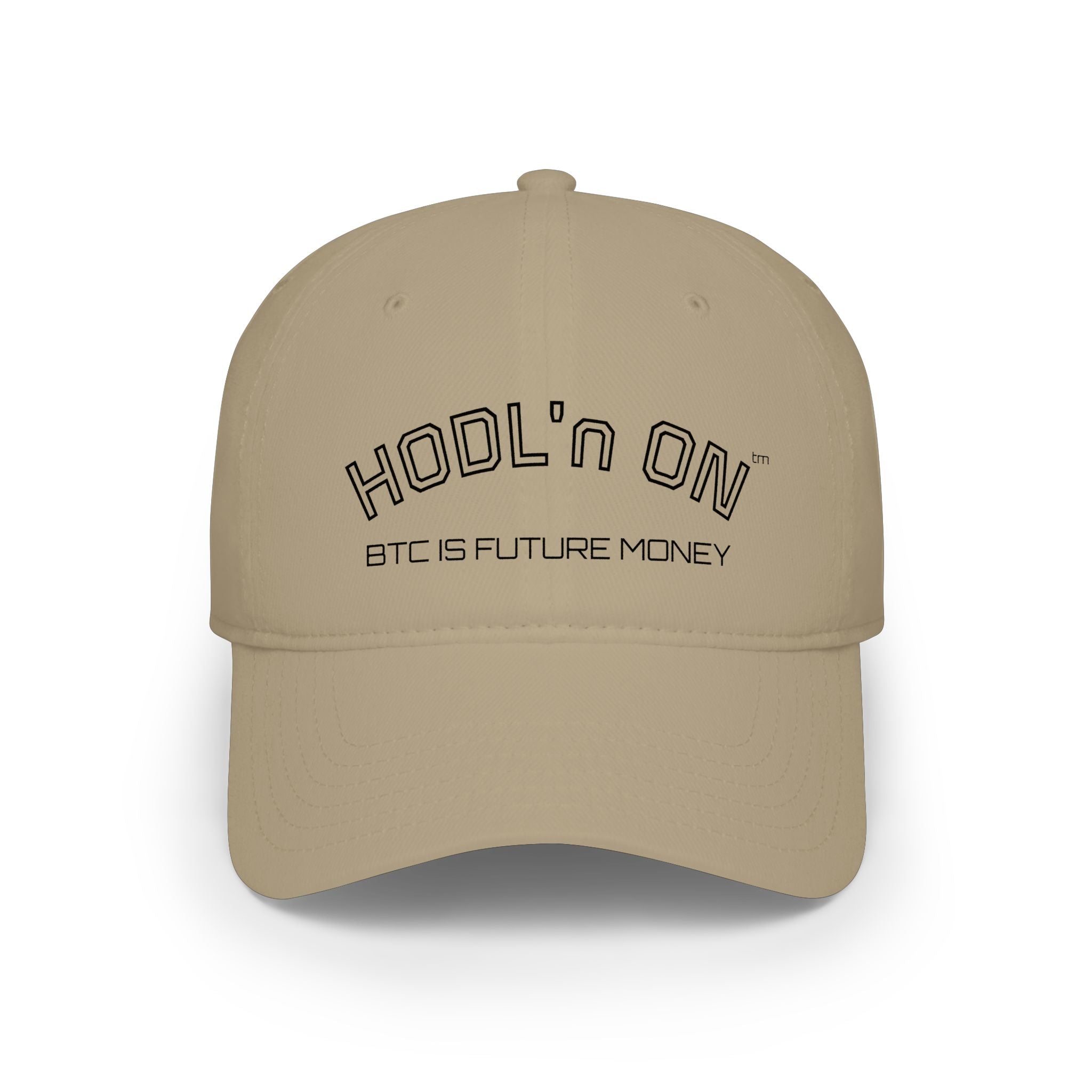 "HODL'n ON BTC IS FUTURE MONEY" stressed  Baseball Cap — Crypto Low Profile Hat | Crypto gift