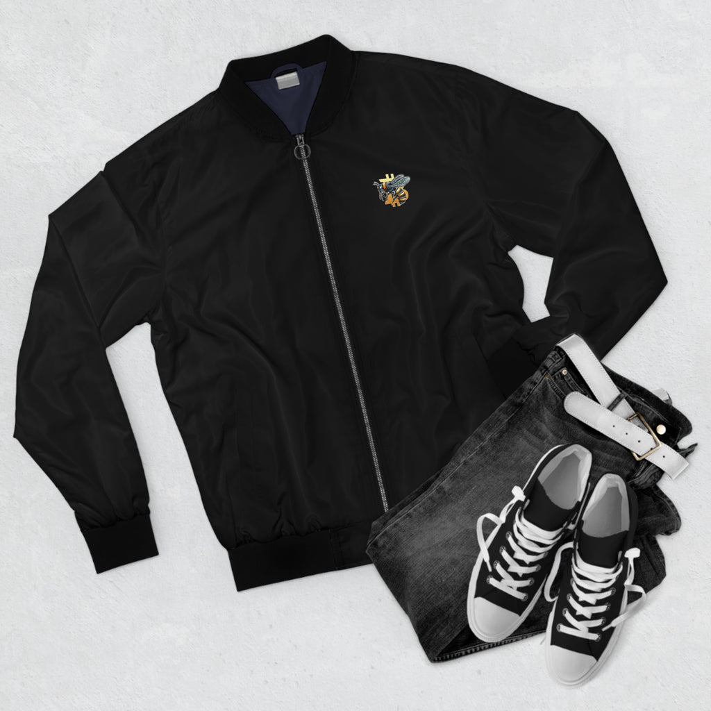 "Bitcoin/CypherHornet"  Discrete Custom Logo Crypto Bomber Jacket — Men's Lightweight Streetwear | Crypto Gift 7