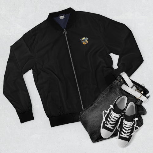 "Bitcoin/CypherHornet"  Discrete Custom Logo Crypto Bomber Jacket — Men's Lightweight Streetwear | Crypto Gift 7